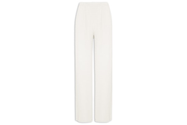 Calça Feminina Reta Texturizada - Off White