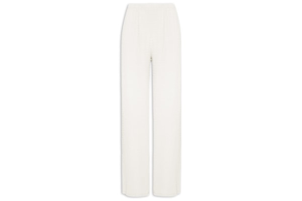 Calça Feminina Reta Texturizada - Off White