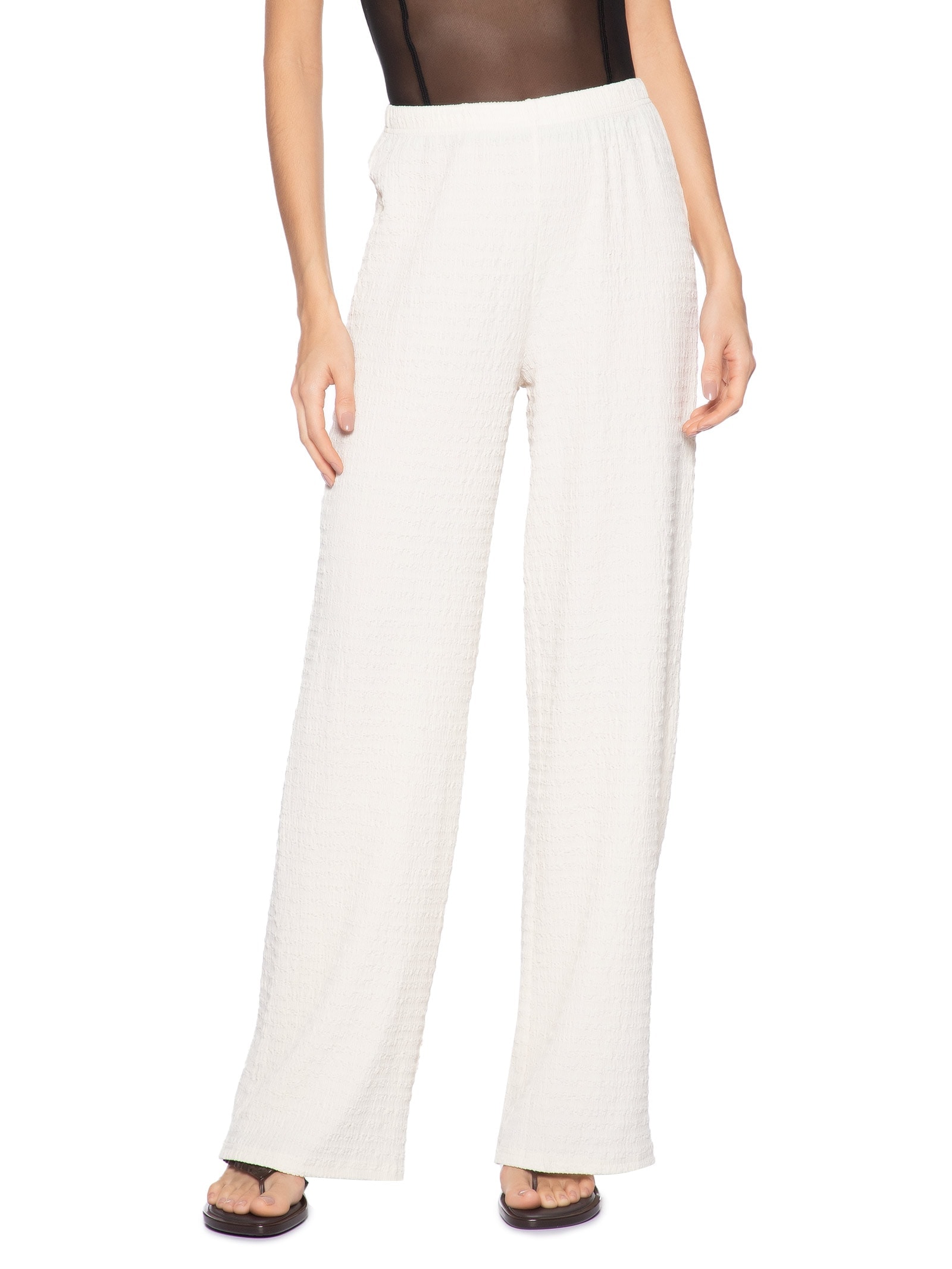 Calça Feminina Reta Texturizada Off White Market 33