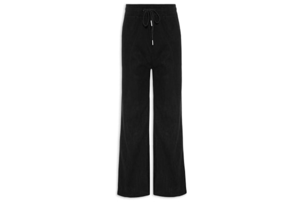Calça Feminina Reta Texturizada - Preto