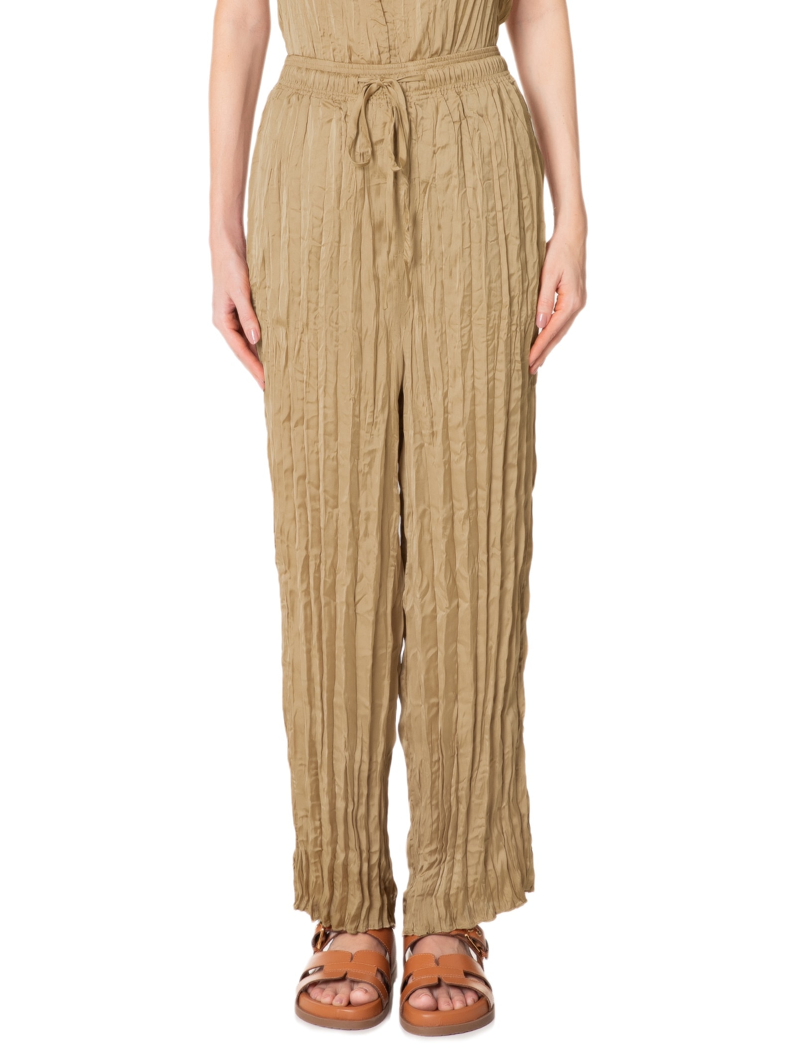 Calça Feminina Reta Tricoline Satim Bege Osklen