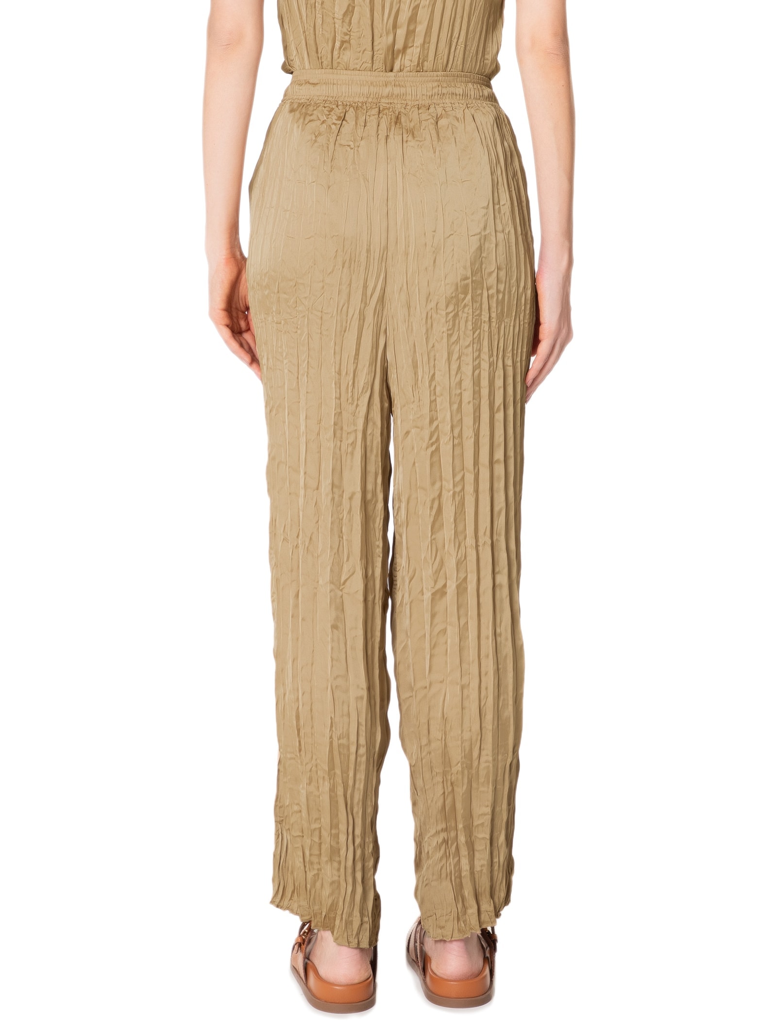 Calça Feminina Reta Tricoline Satim Bege Osklen