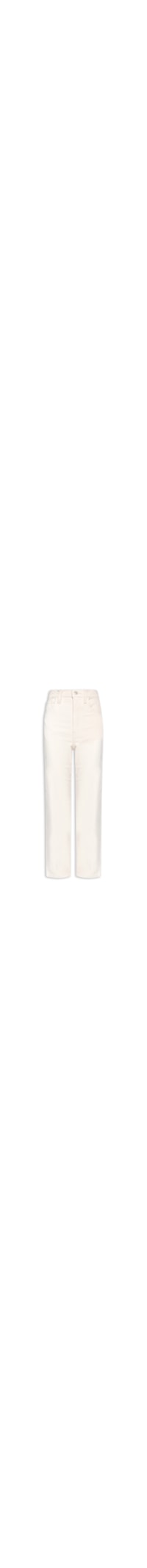 Calça Feminina Ribcage Straight Ankle Zip Nd - Branco