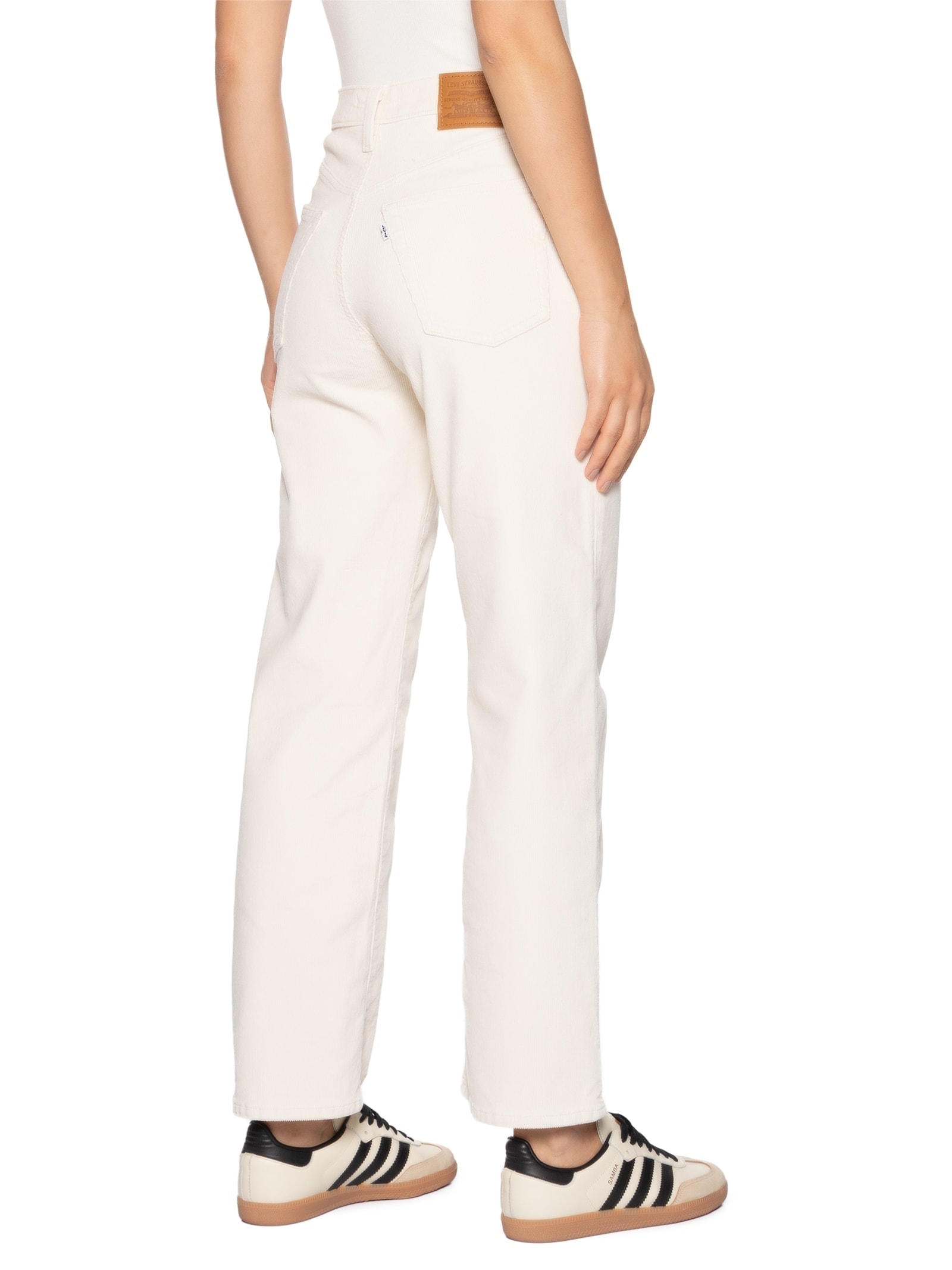 Calça Feminina Ribcage Straight Ankle Zip Nd Branco Levi's