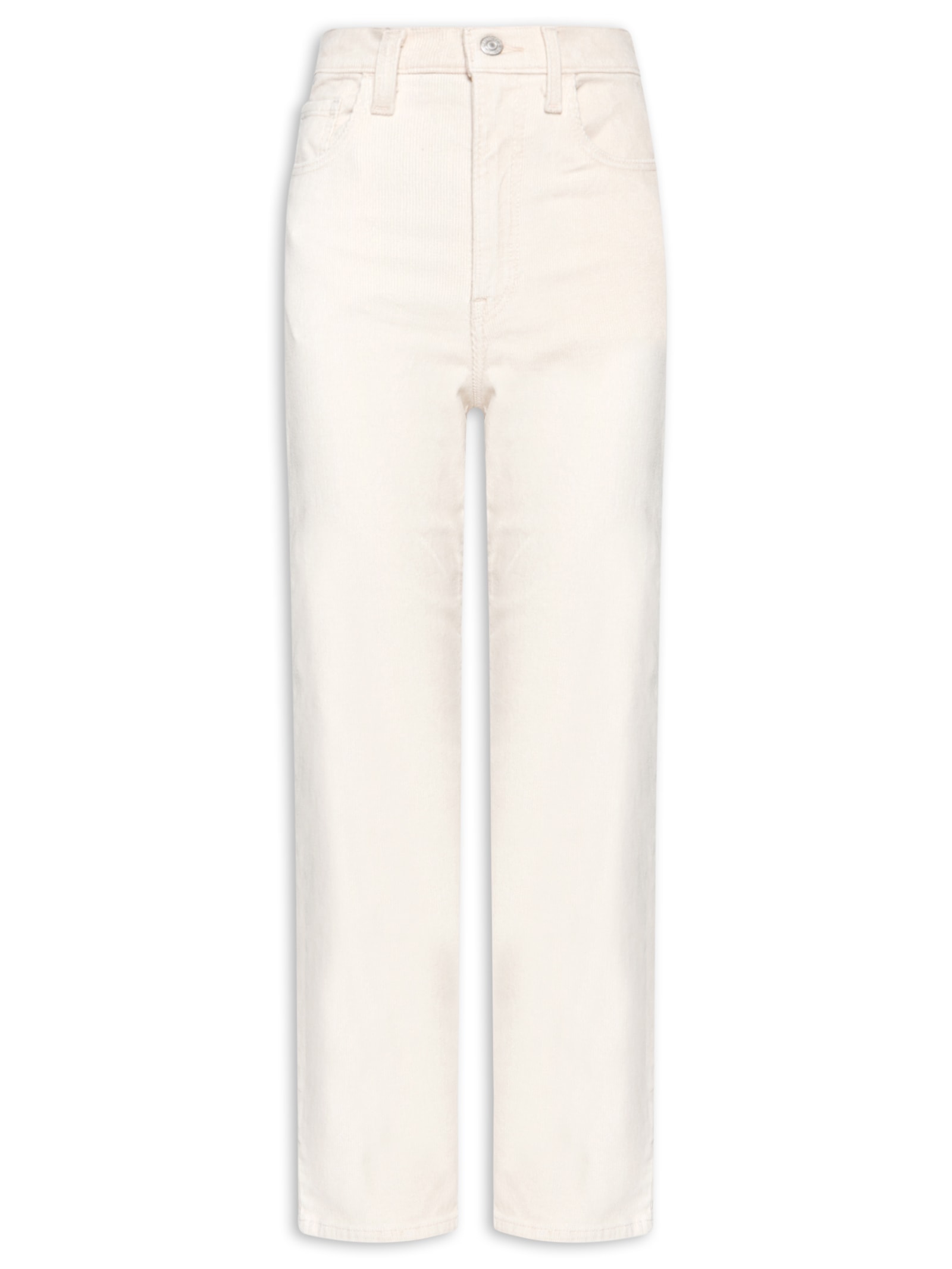 Calça Feminina Ribcage Straight Ankle Zip Nd Branco Levi's