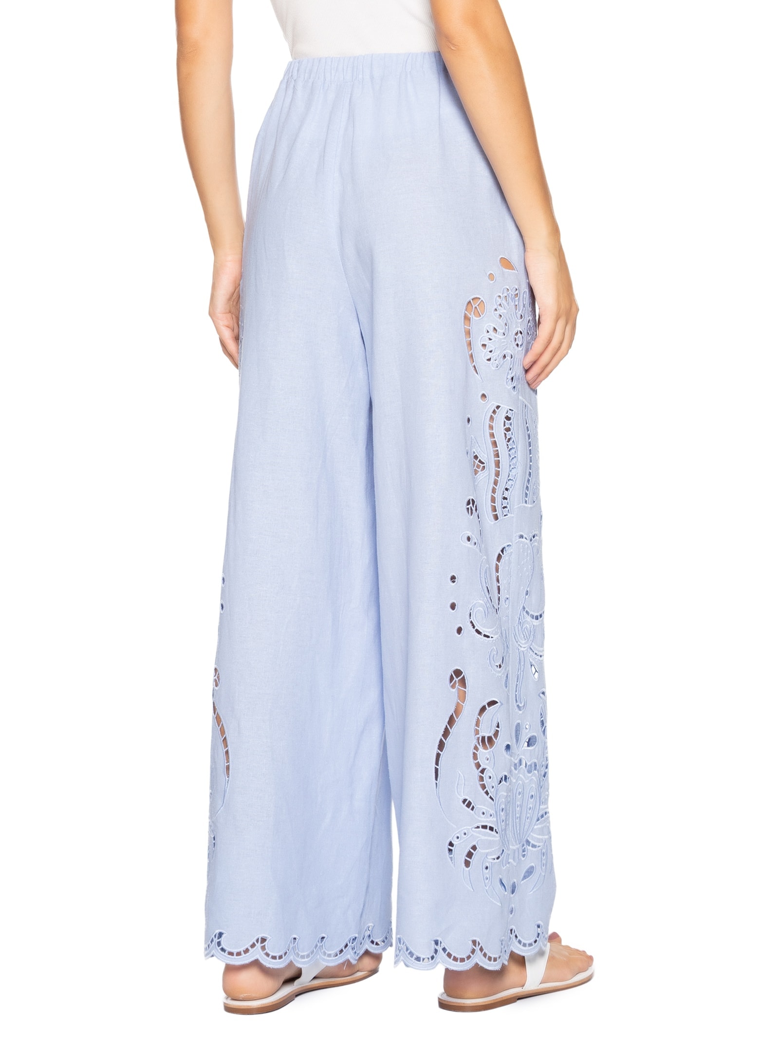 Calça Feminina Richelieu Vida Marinha Azul Farm Praia