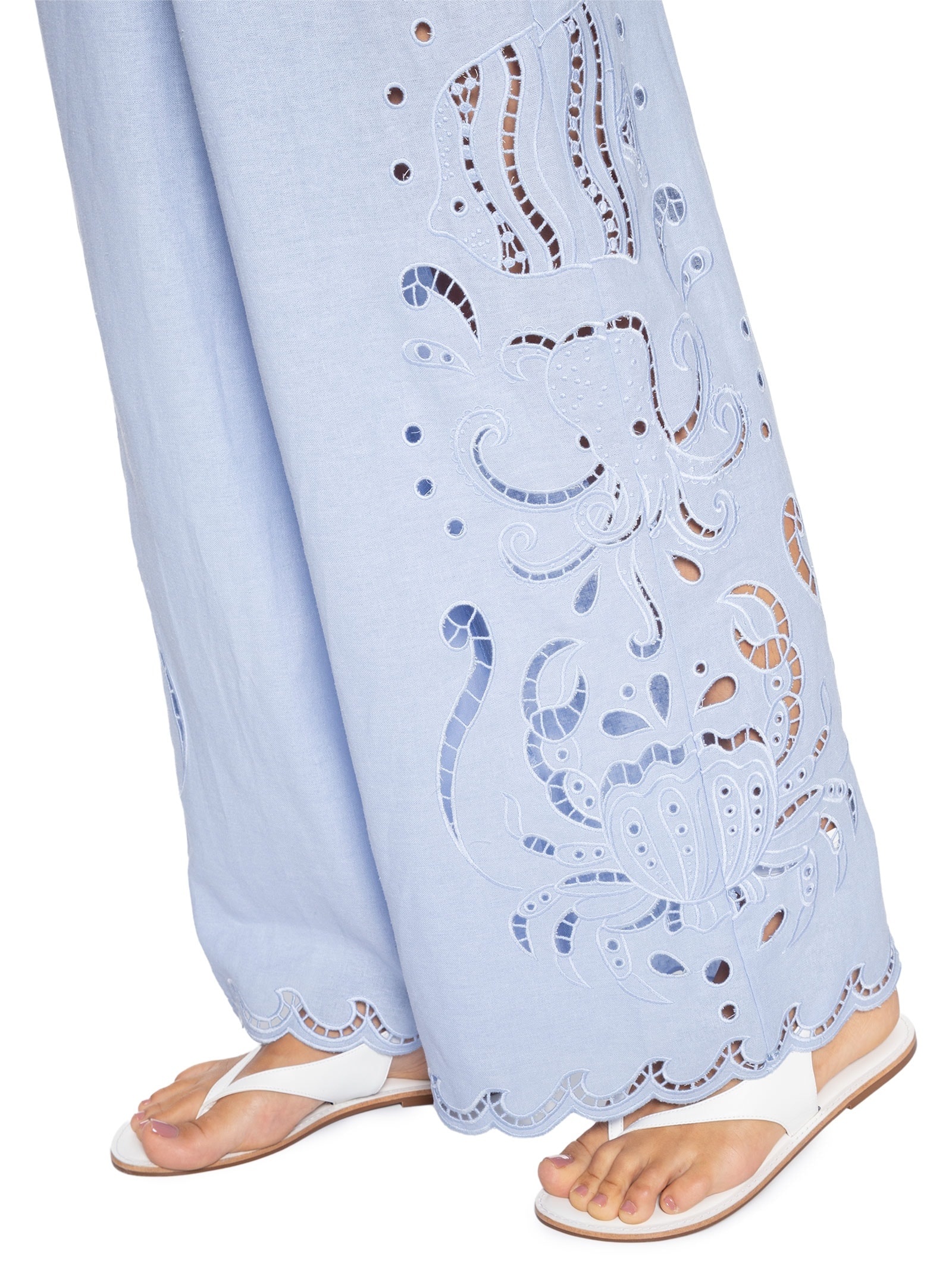 Calça Feminina Richelieu Vida Marinha Azul Farm Praia