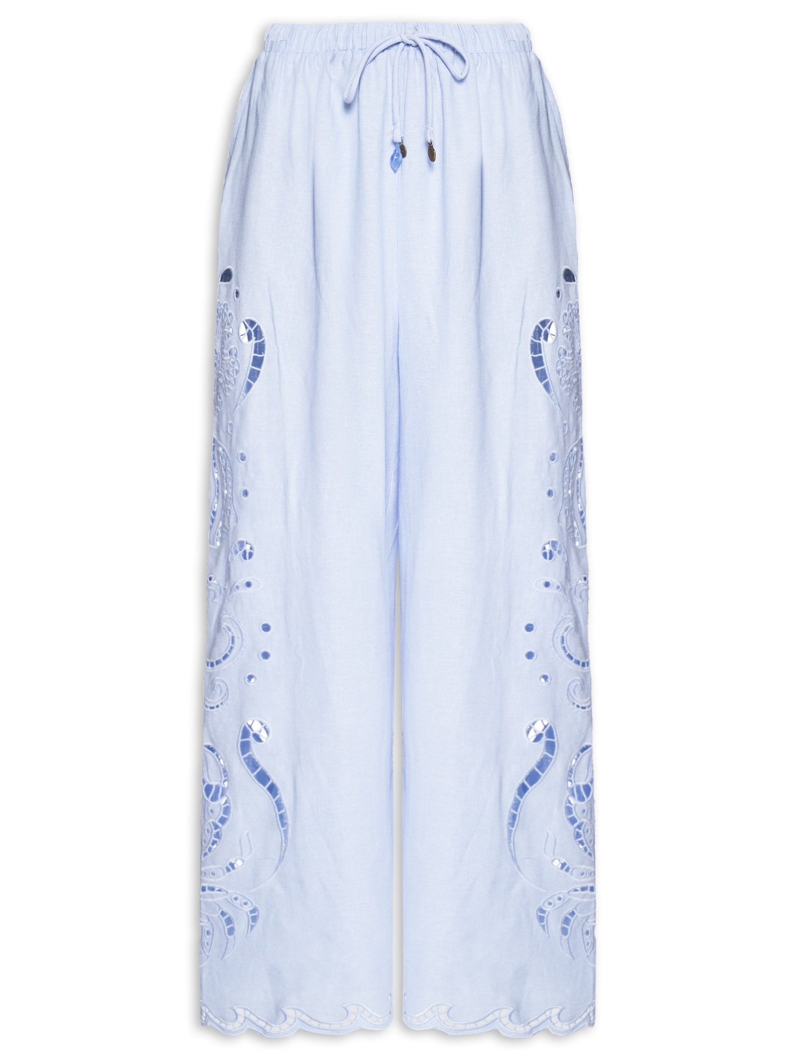 Calça Feminina Richelieu Vida Marinha Azul Farm Praia