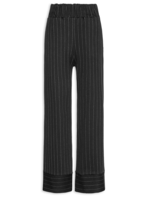 Calça Feminina Risca De Giz Stella – Preto