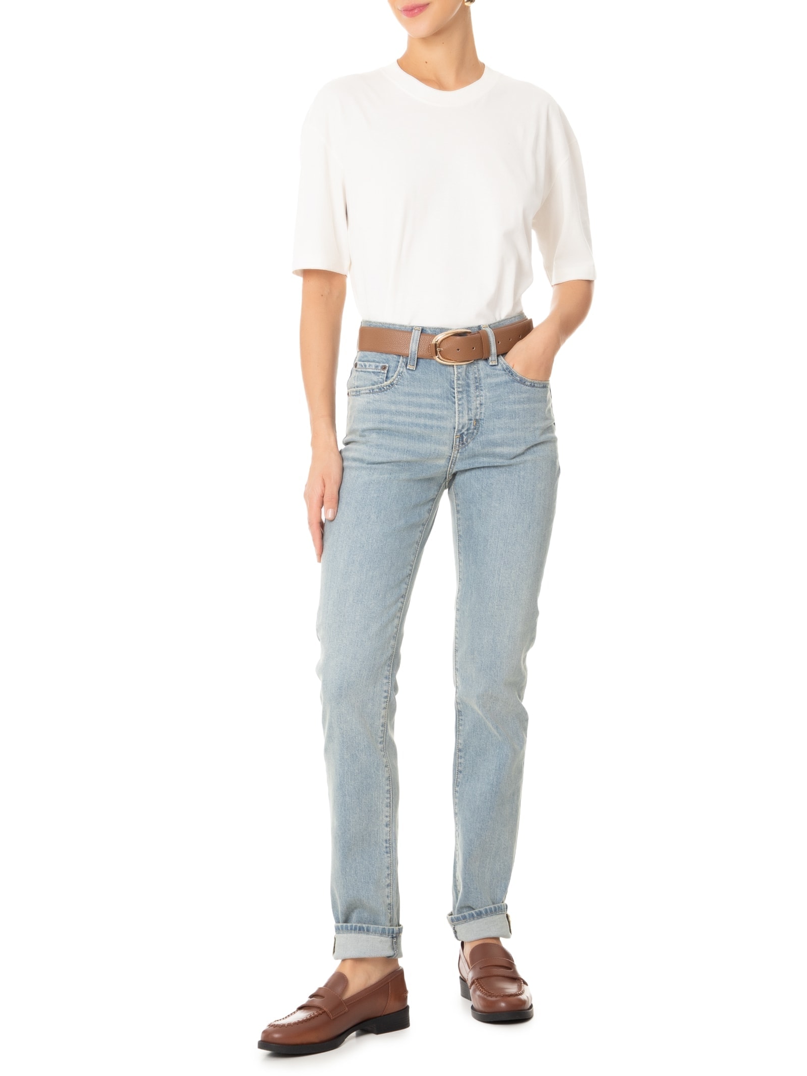 Calça Feminina Rise Straight Azul Levi's