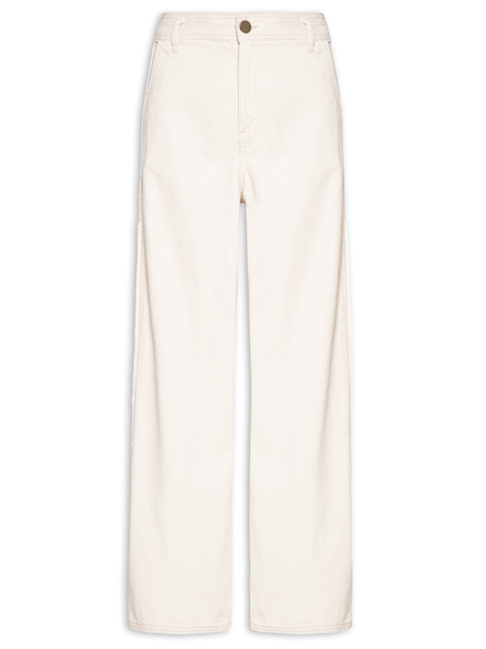 Calça Feminina Sarja A Wide Leg Linho Brisa Bege Cantão