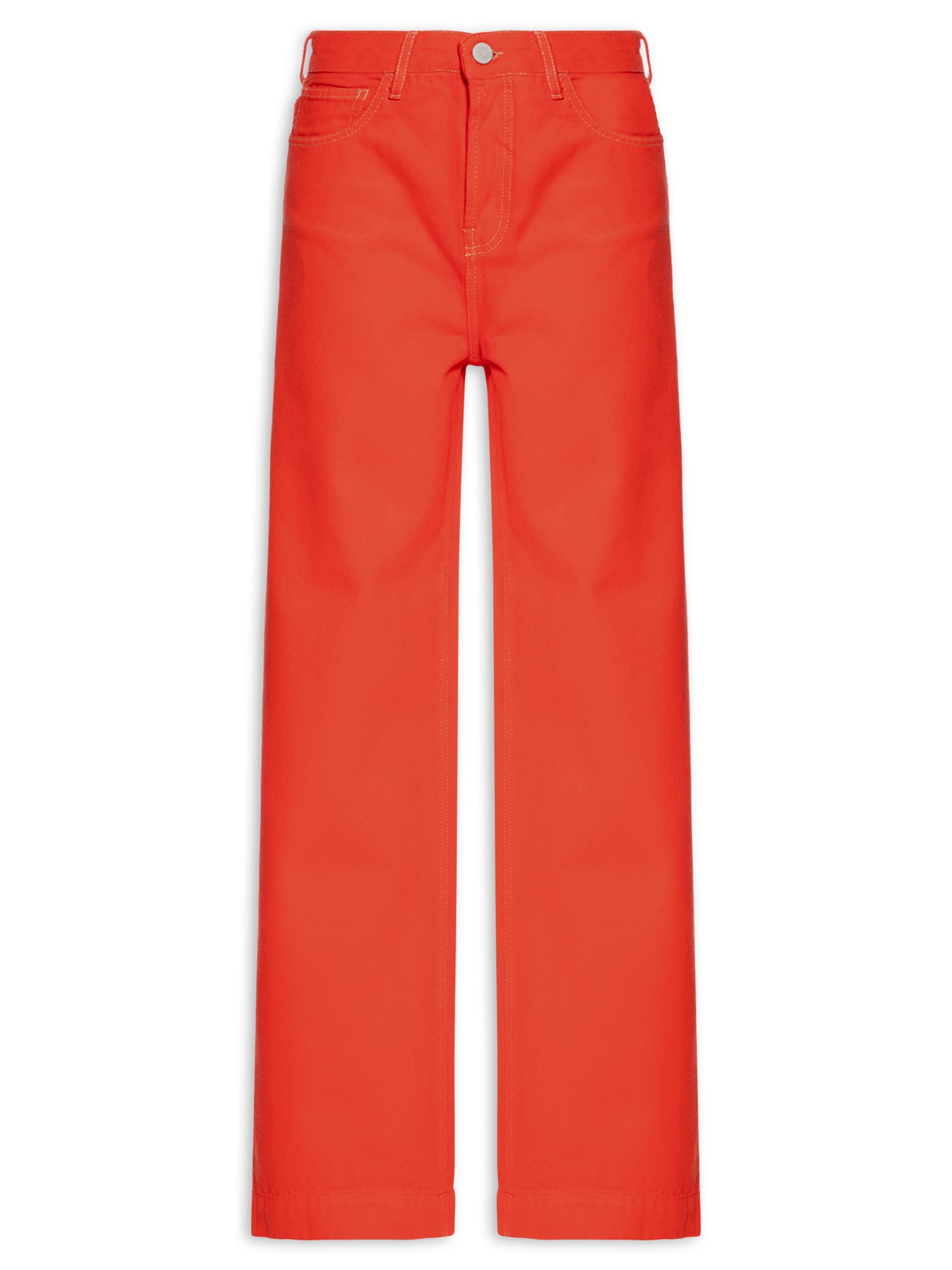 Calça Feminina Sarja A Wide Leg Viva Bem Vermelho Cantão