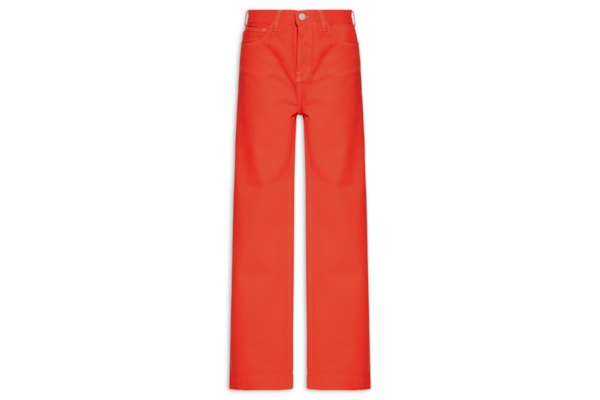 Calça Feminina Sarja A Wide Leg Viva Bem - Vermelho