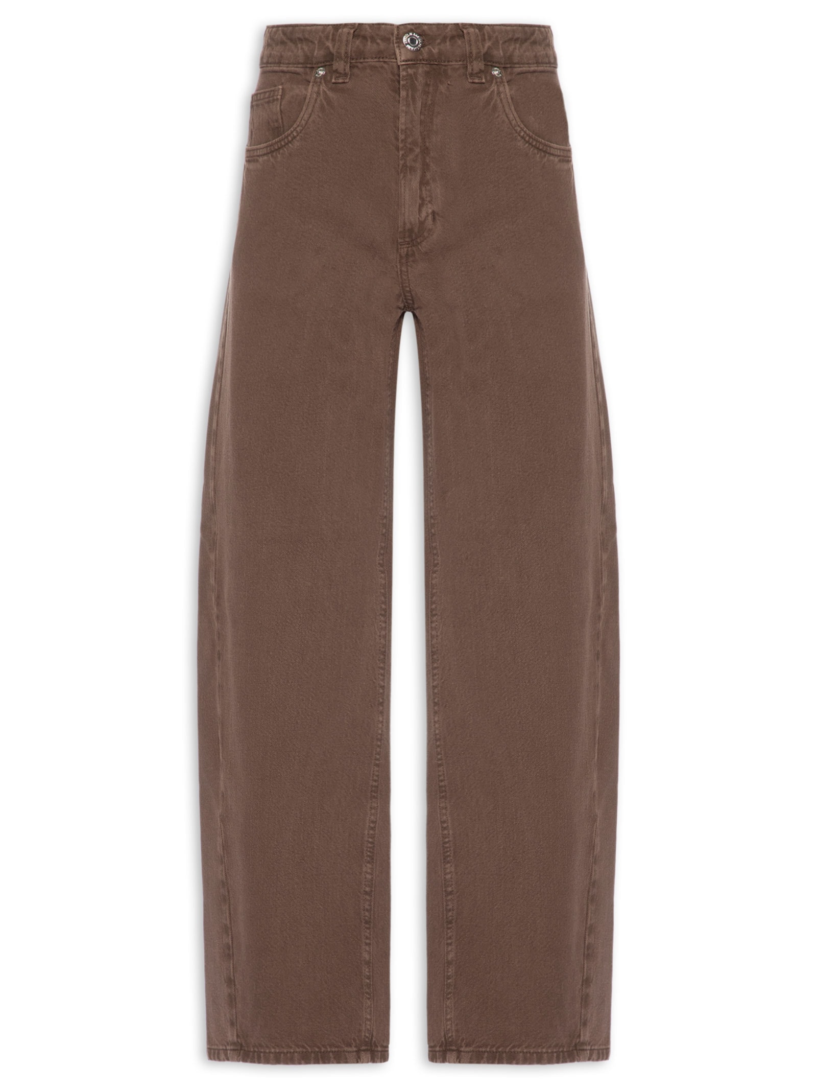 Calça Feminina Sarja Baggy Barcelona New Basic Marrom Animale Jeans