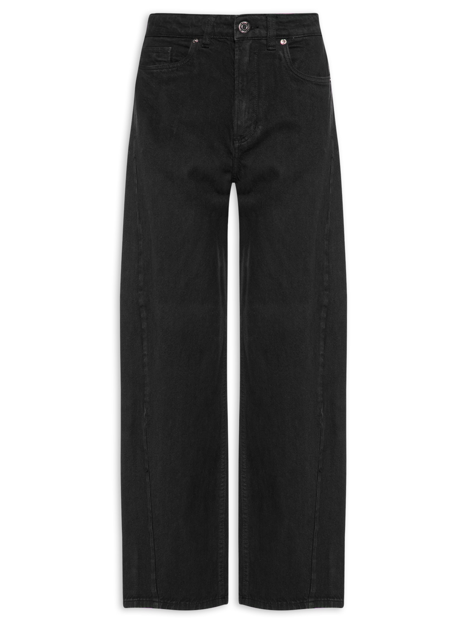 Calça Feminina Sarja Baggy Barcelona New Basic Preto Animale Jeans
