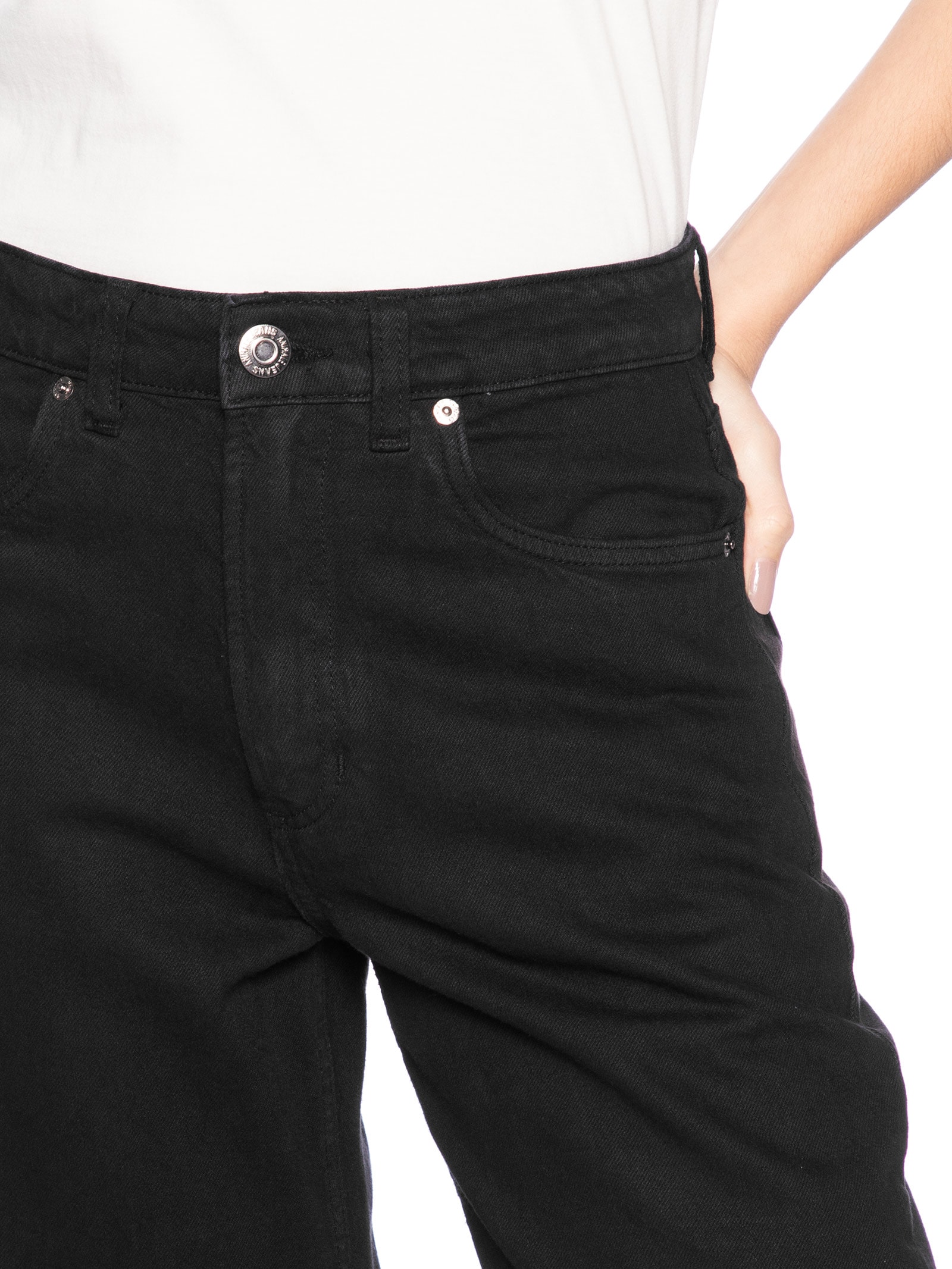 Calça Feminina Sarja Baggy Barcelona New Basic Preto Animale Jeans