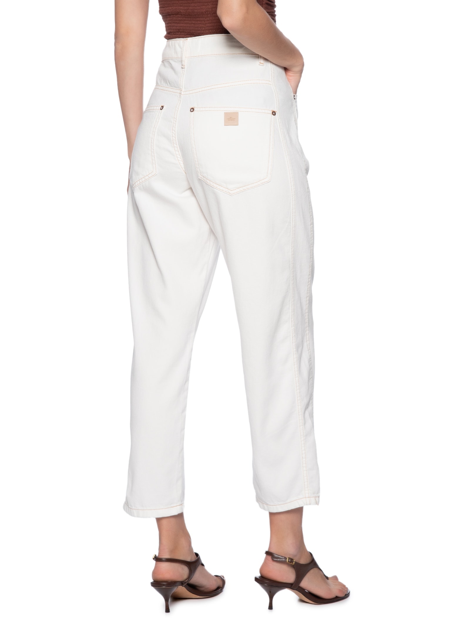 Calça Feminina Sarja Ballon High Branco My Favorite