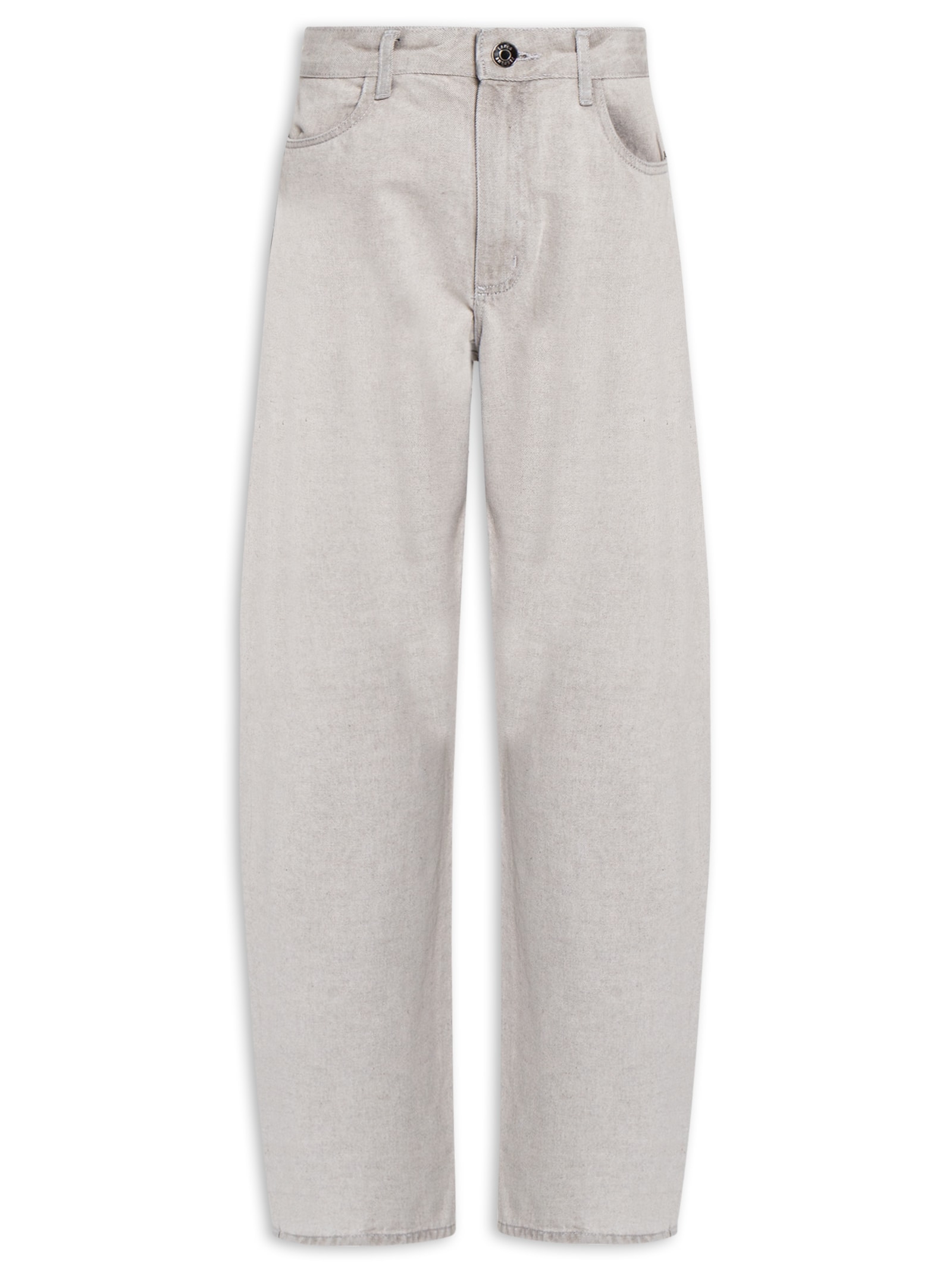 Calça Feminina  Sarja Barrel Fit Cintura Média – Cinza Lança Perfume