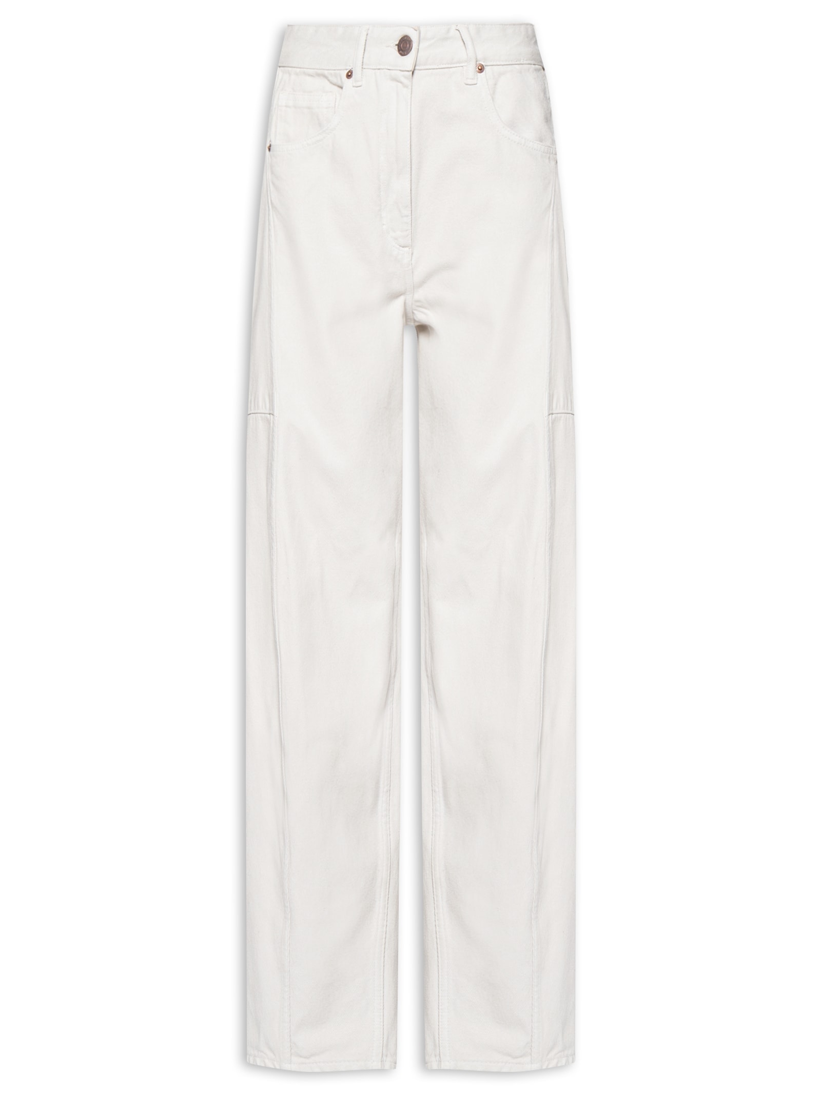 Calça Feminina Sarja Barrel Recortes E Pence Cinza Animale Jeans