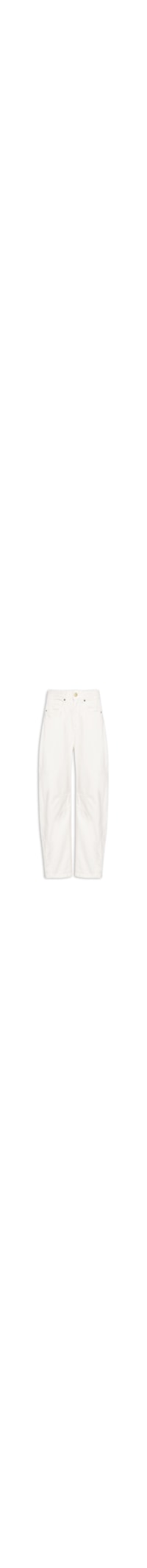 Calça Feminina Sarja Barrel Recortes - Off White