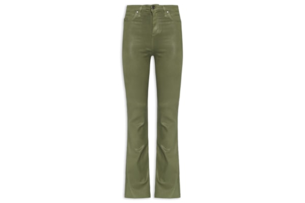 Calça Feminina Sarja Basic High Like Leather - Verde