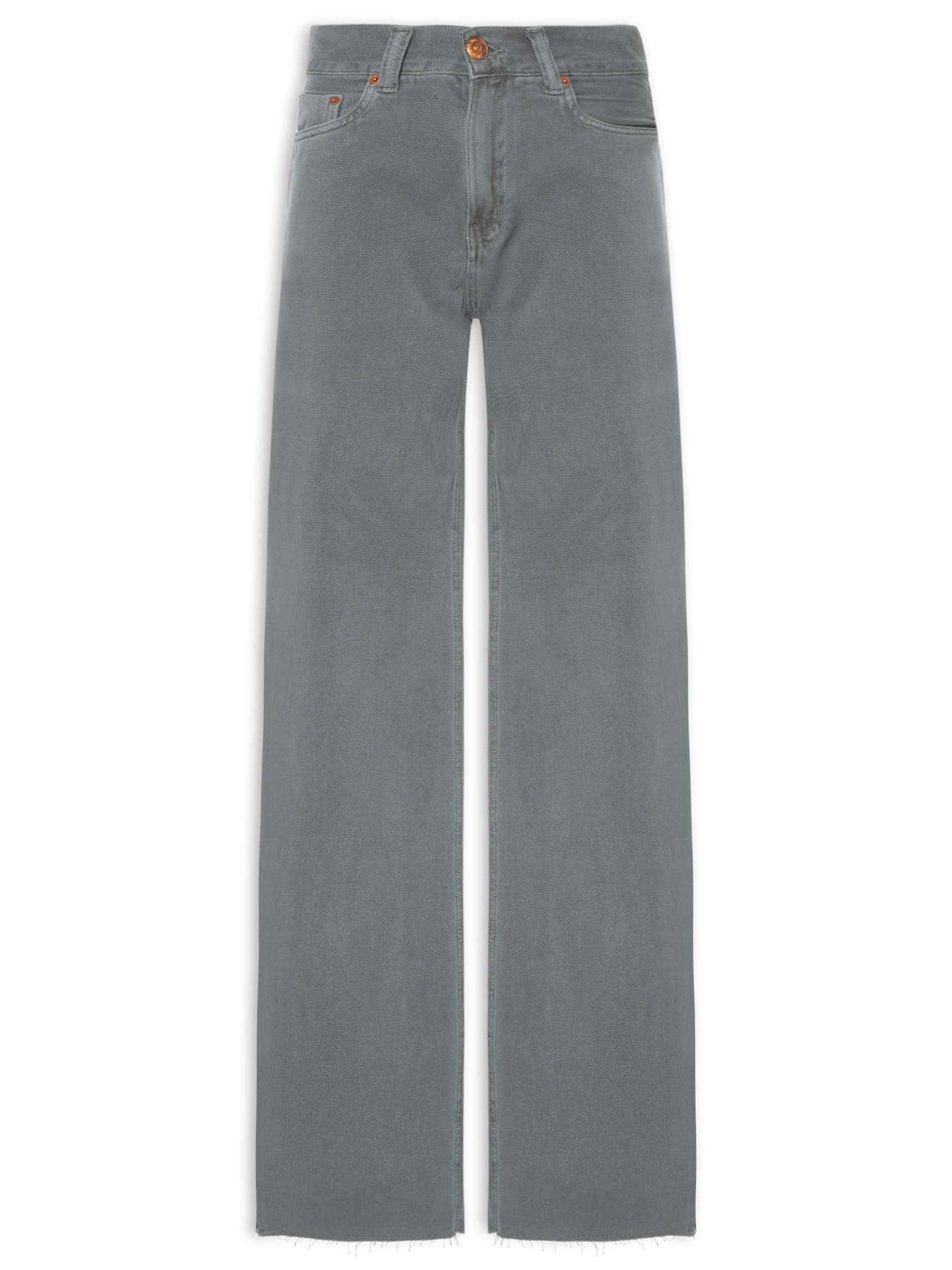 Calça Feminina Sarja Boot 70s Barra A Fio Stoned Cinza Animale Jeans