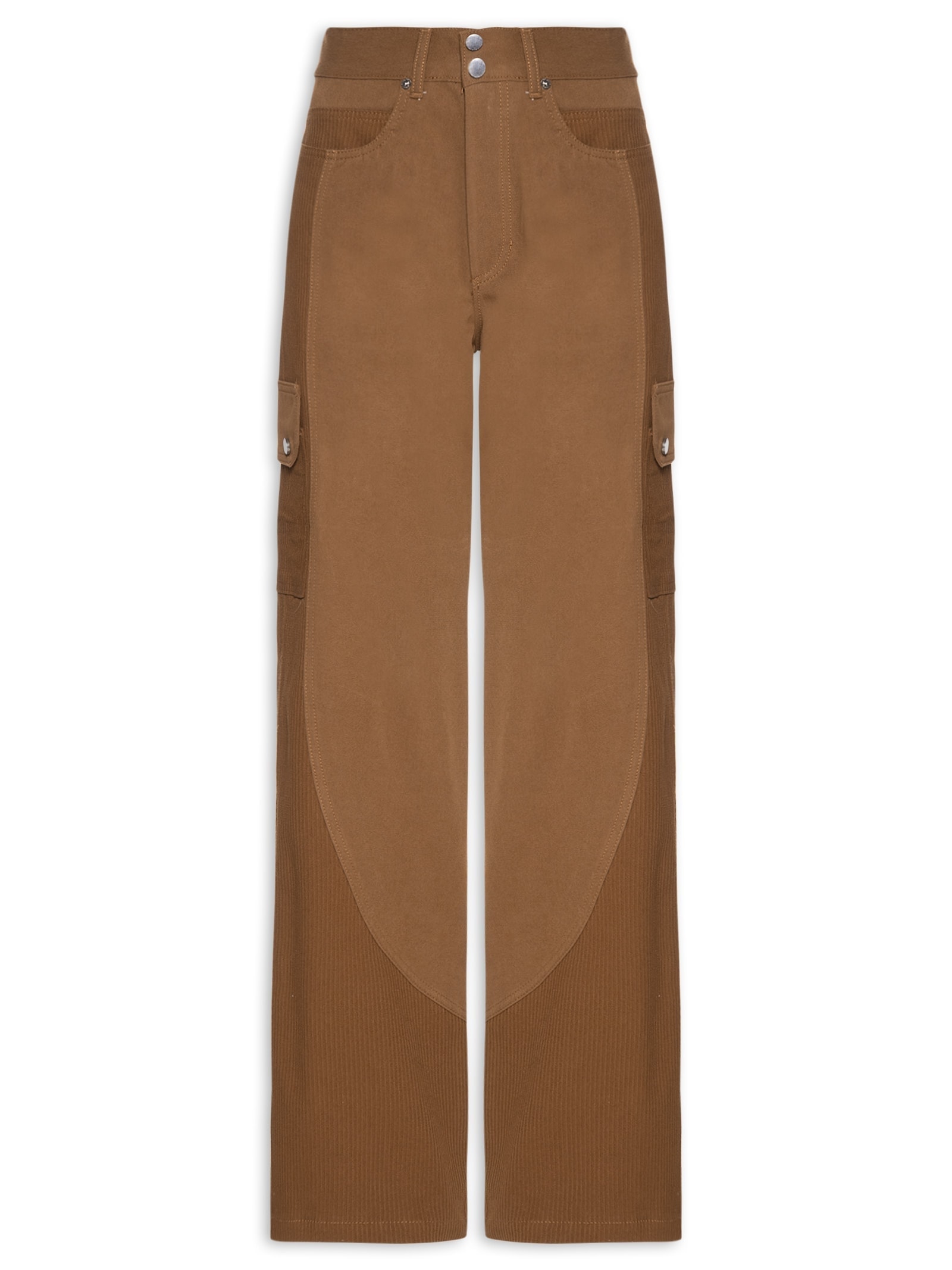 Calça Feminina Sarja Boot 70s Mix Cotele Marrom Animale Jeans