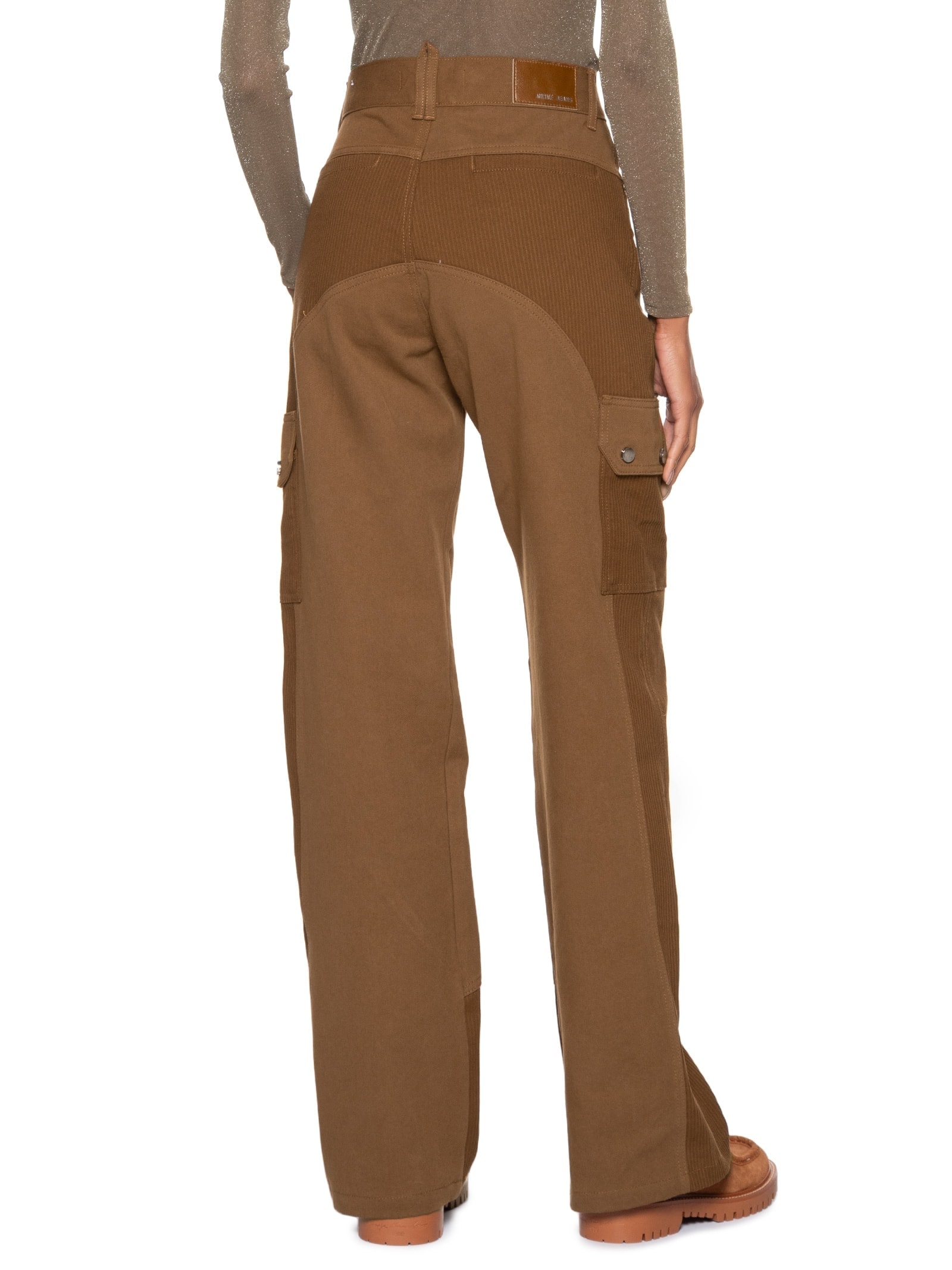 Calça Feminina Sarja Boot 70s Mix Cotele Marrom Animale Jeans