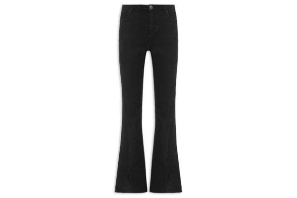 Calça Feminina Sarja Boot Basic High Fenda - Preto