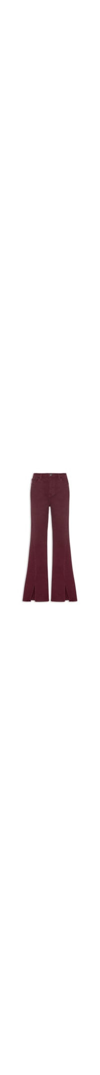 Calça Feminina Sarja Boot Basic High Fenda - Vermelho