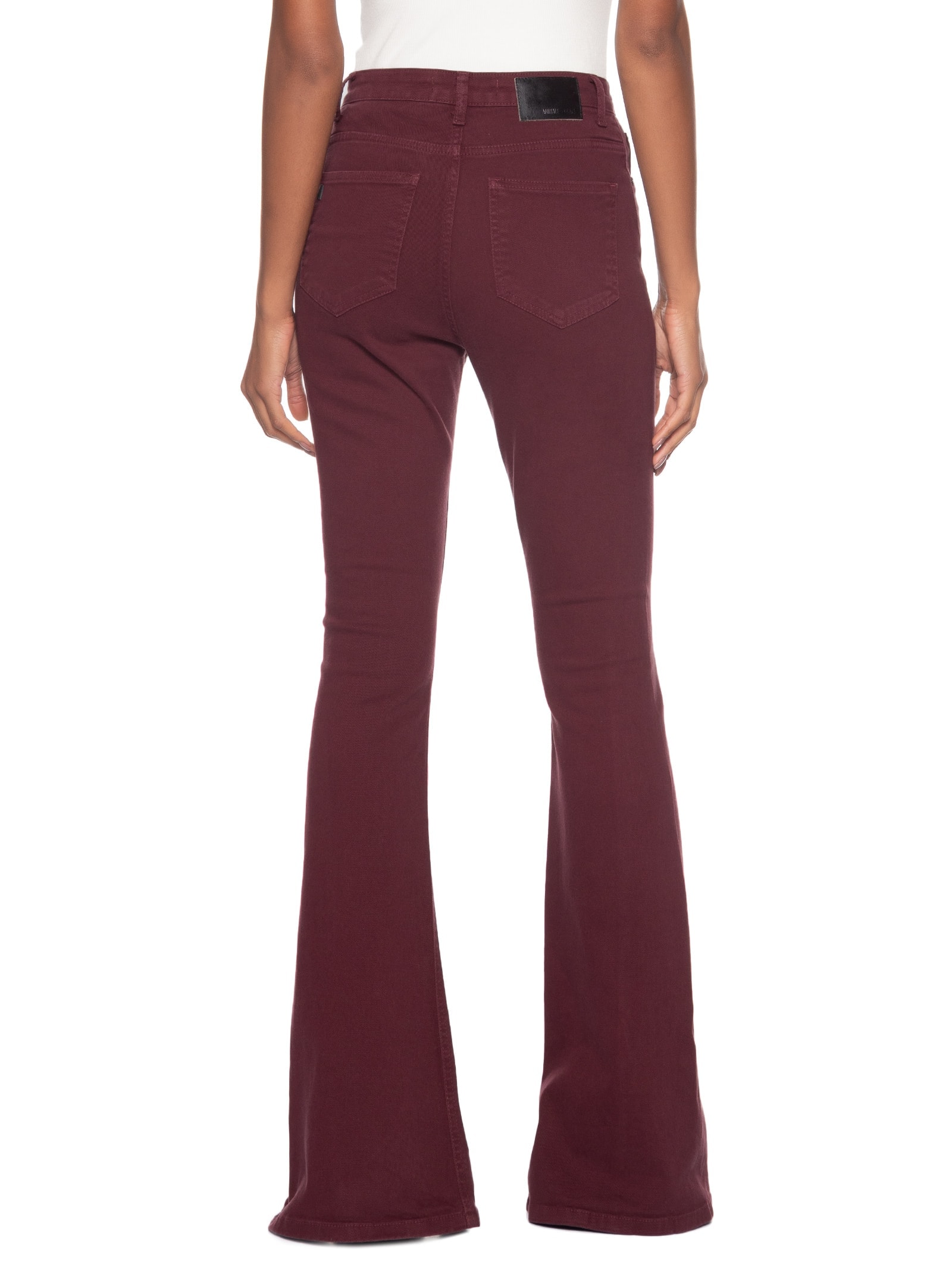Calça Feminina Sarja Boot Basic High Fenda Vermelho Animale Jeans