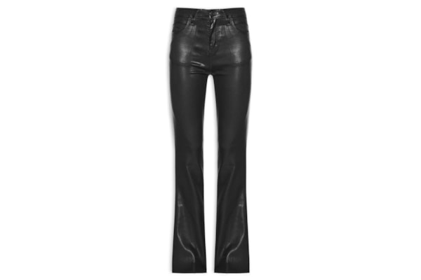 Calça Feminina Sarja Boot Basic High Like Leather - Preto