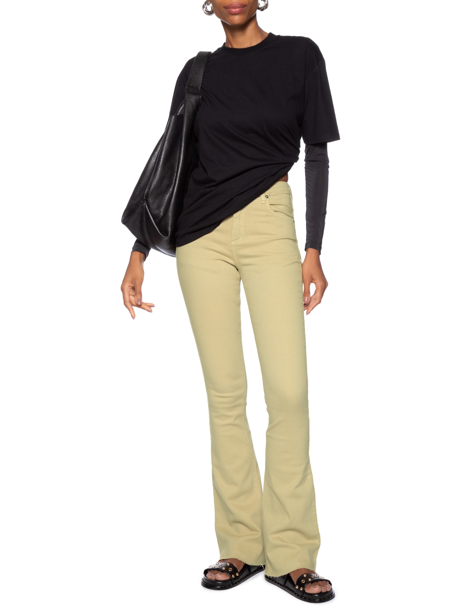 Calça Feminina Sarja Boot Basic Midi Bege Animale Jeans