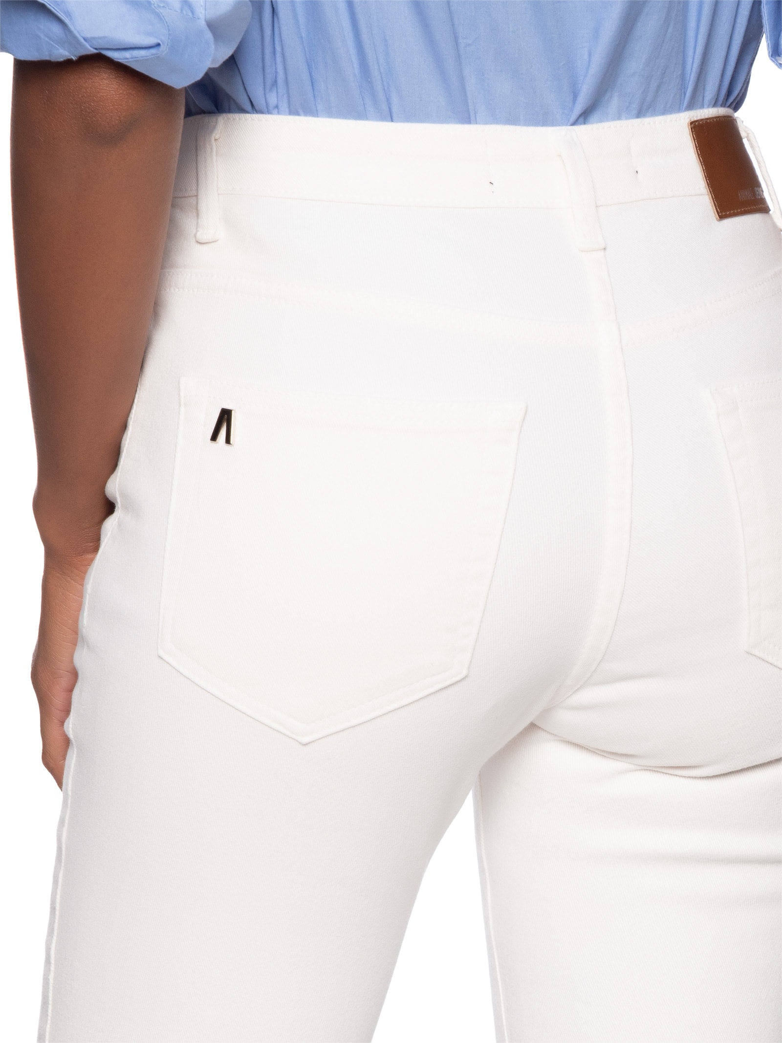 Calça Feminina Sarja Boot Basic Midi Branco Animale Jeans