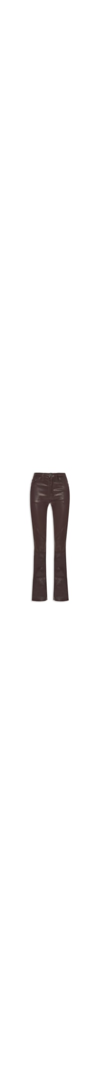 Calça Feminina Sarja Boot Basic Midi Like Leather - Marrom