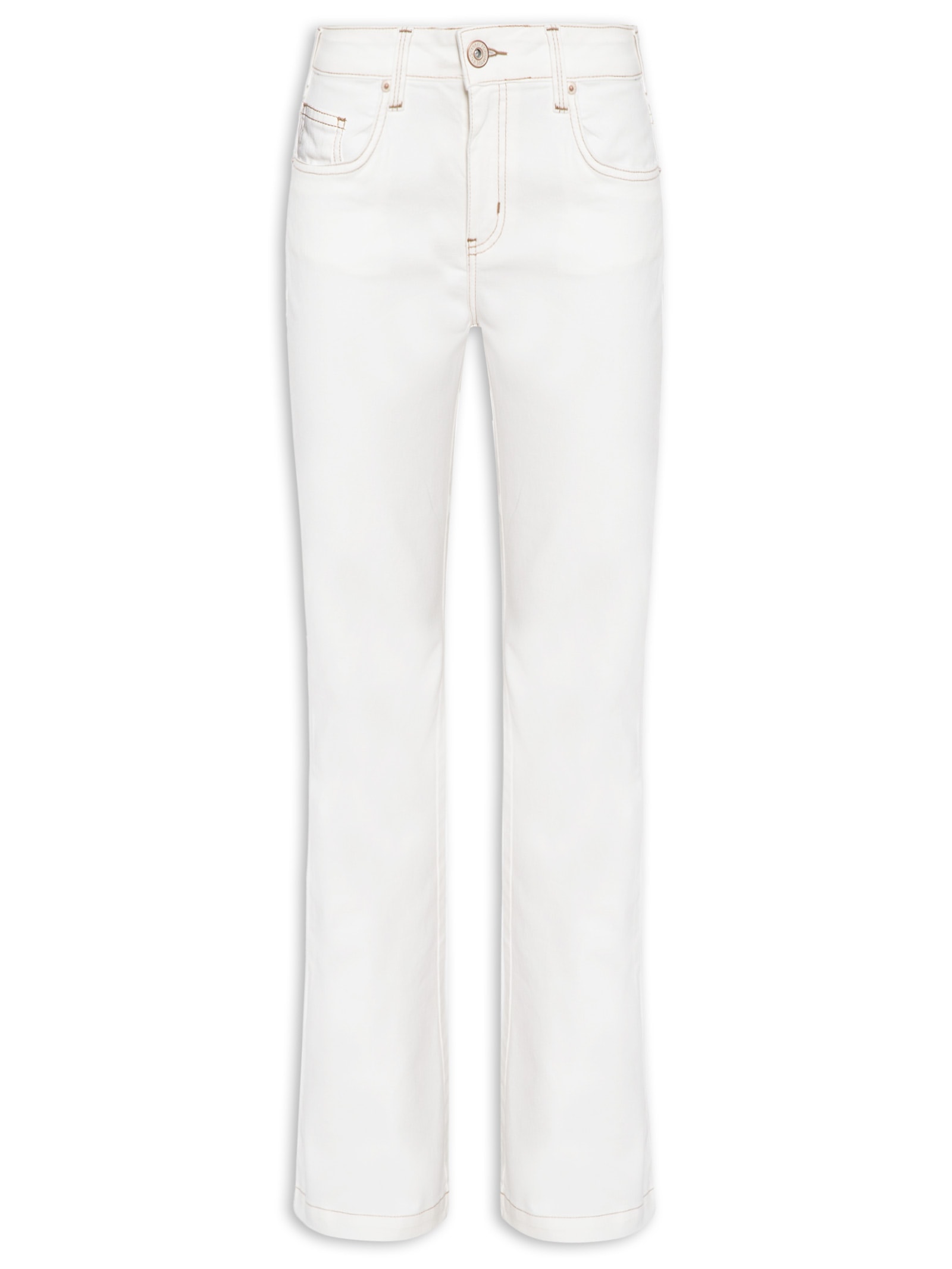 Calça Feminina Sarja Boot Cut Off White Forum