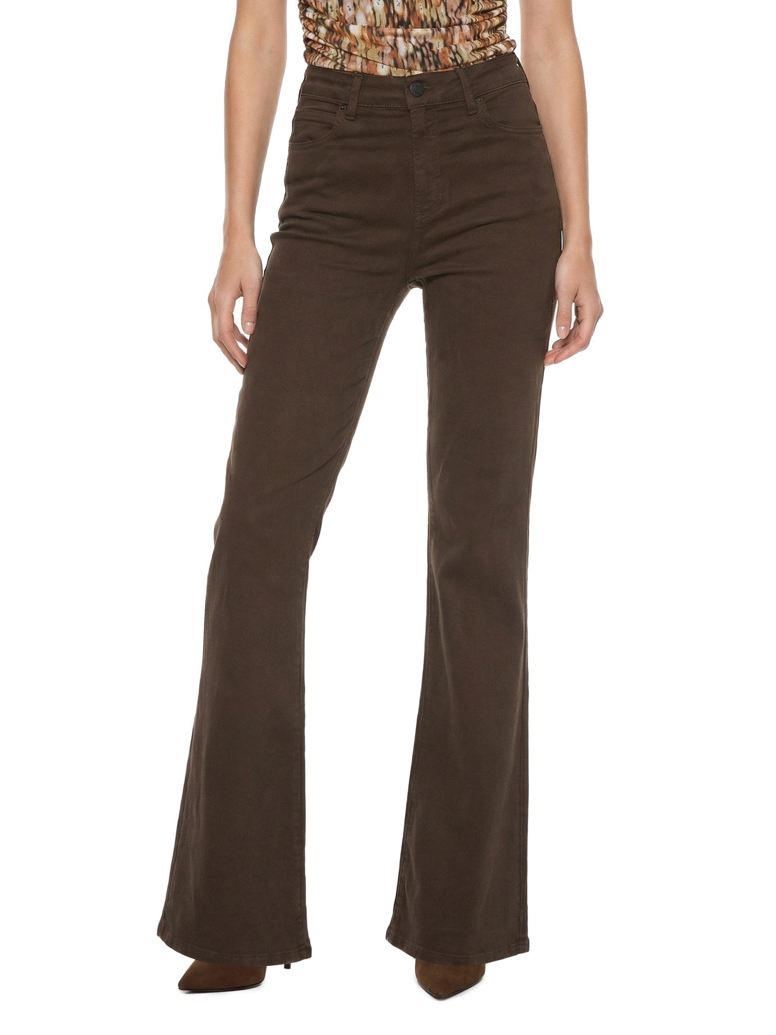 Calça Feminina Sarja Bruna Boot Cut Marrom Colcci