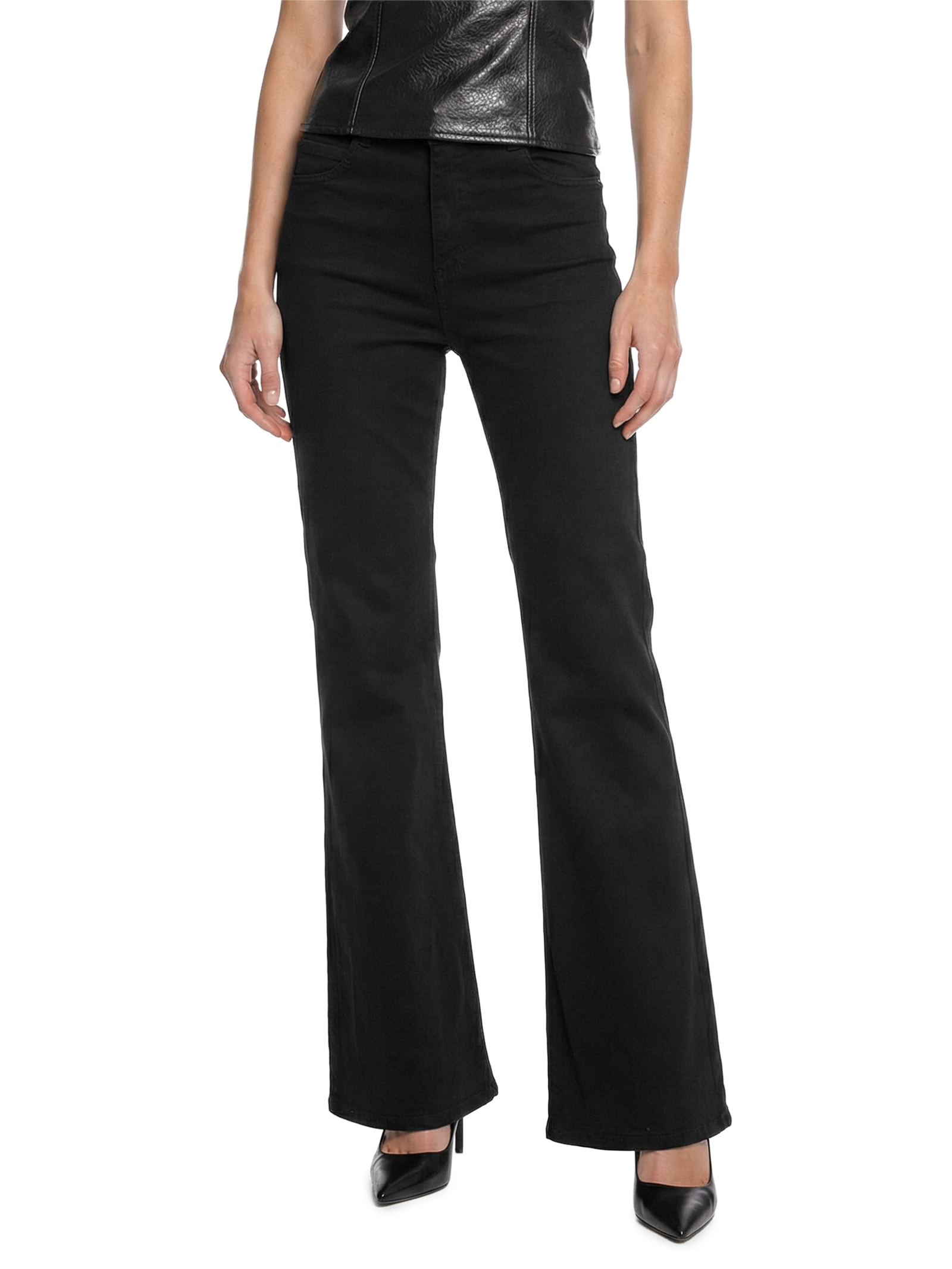 Calça Feminina Sarja Bruna Boot Cut Preto Colcci