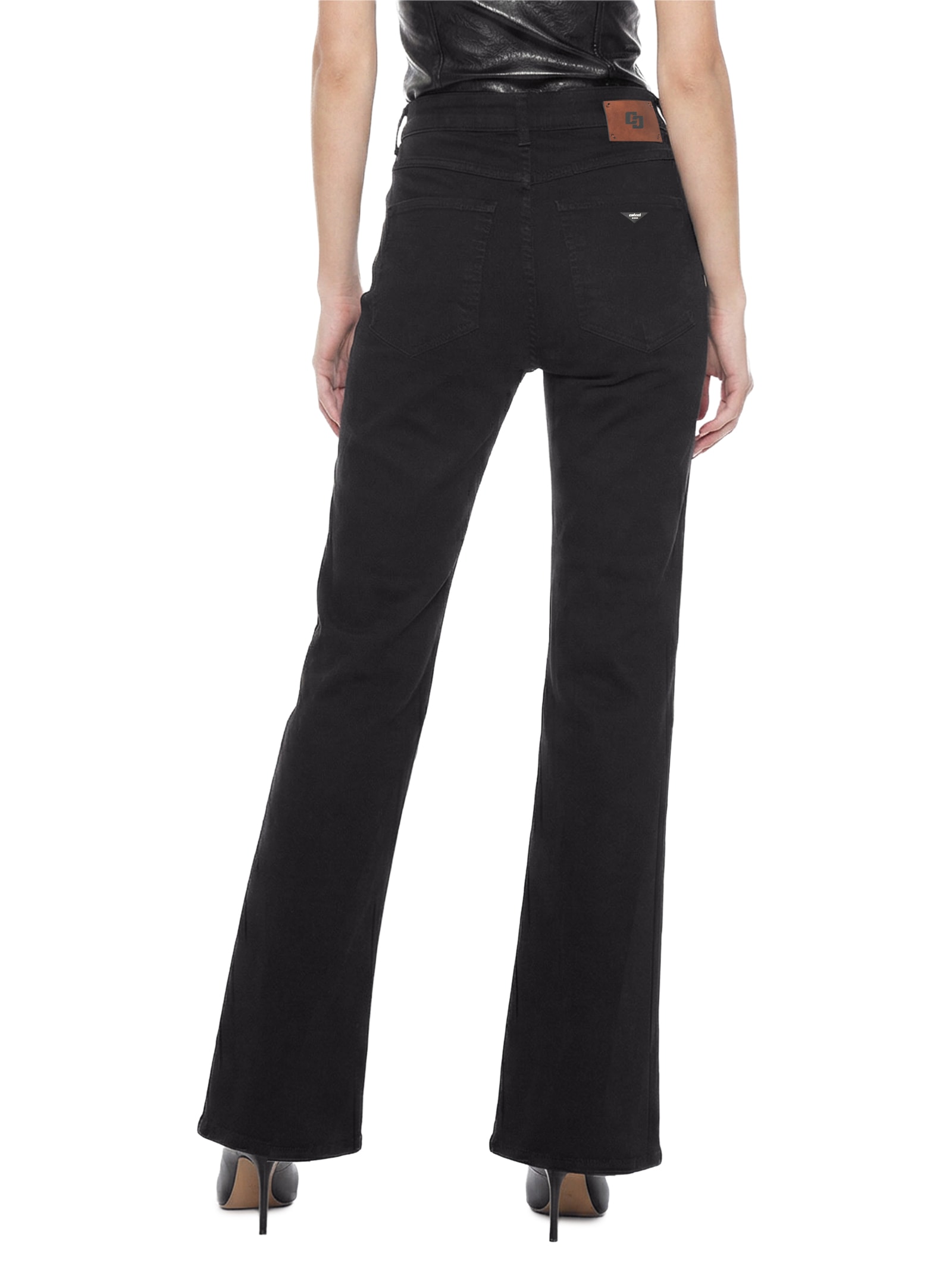 Calça Feminina Sarja Bruna Boot Cut Preto Colcci