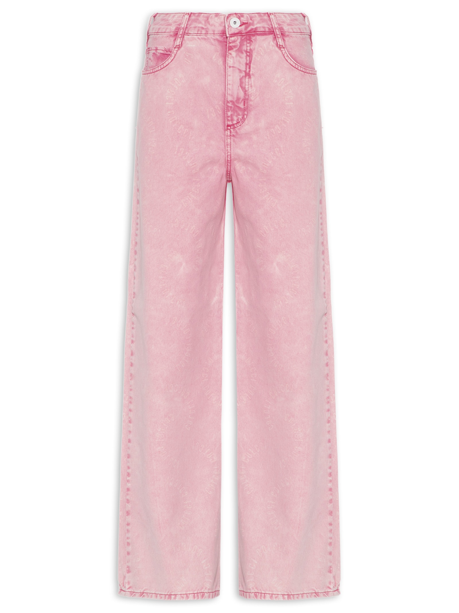 Calça Feminina Sarja Bruna Low Estampada Rosa Colcci