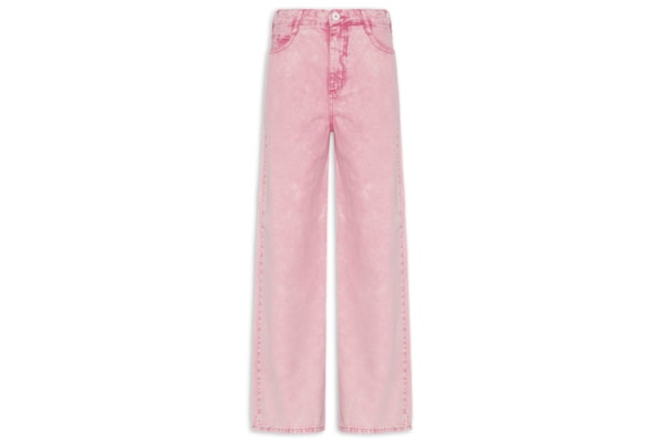 Calça Feminina Sarja Bruna Low Estampada - Rosa