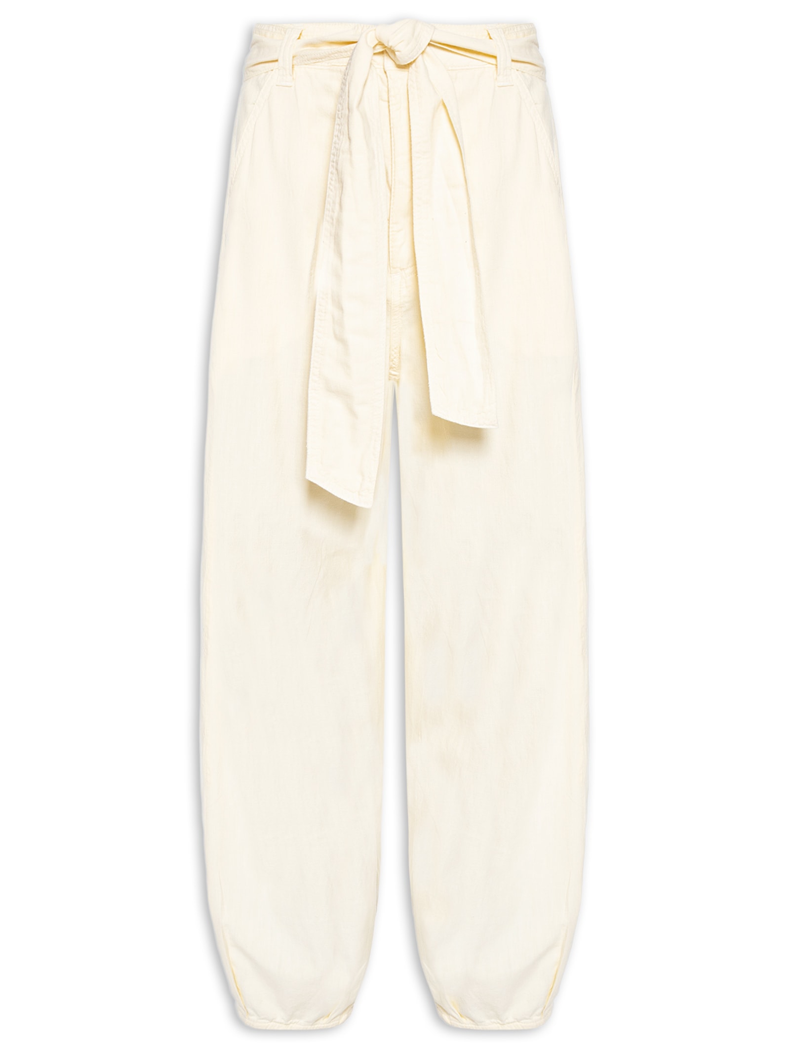 Calça Feminina Sarja Cânhamo Amarração Amarelo Dress To