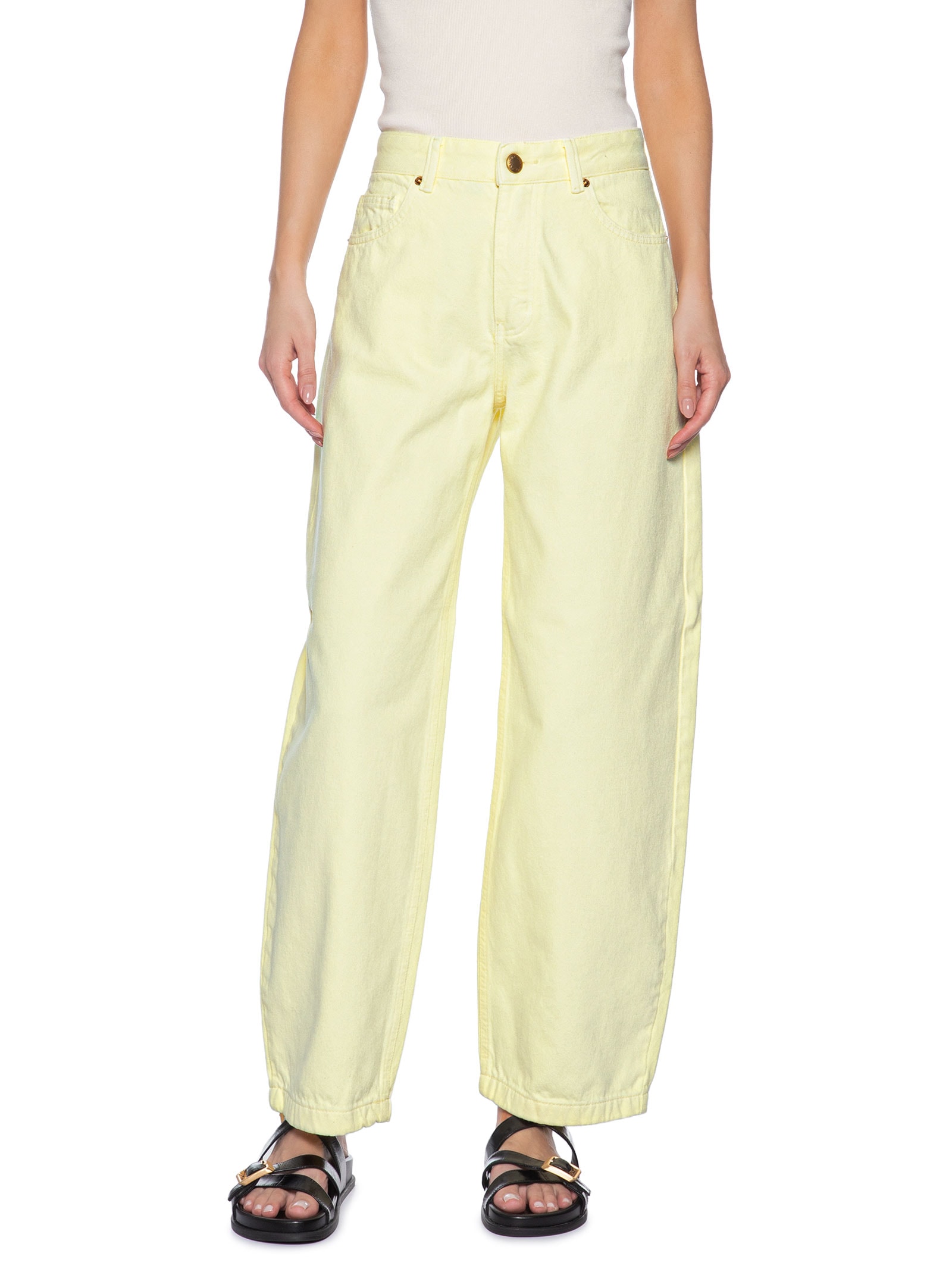 Calça Feminina Sarja Cintura Baixa Leni Bege Farm
