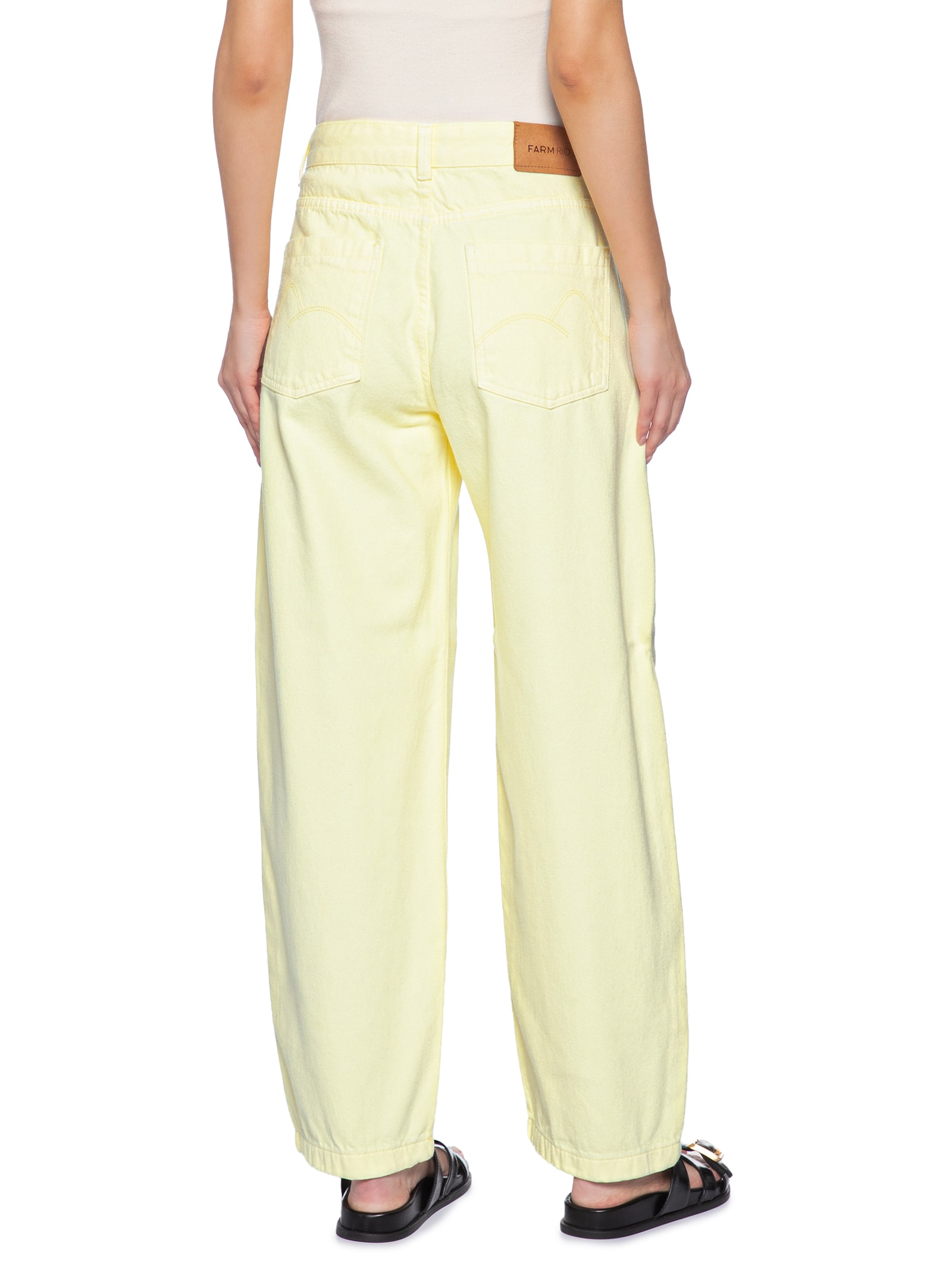 Calça Feminina Sarja Cintura Baixa Leni Bege Farm