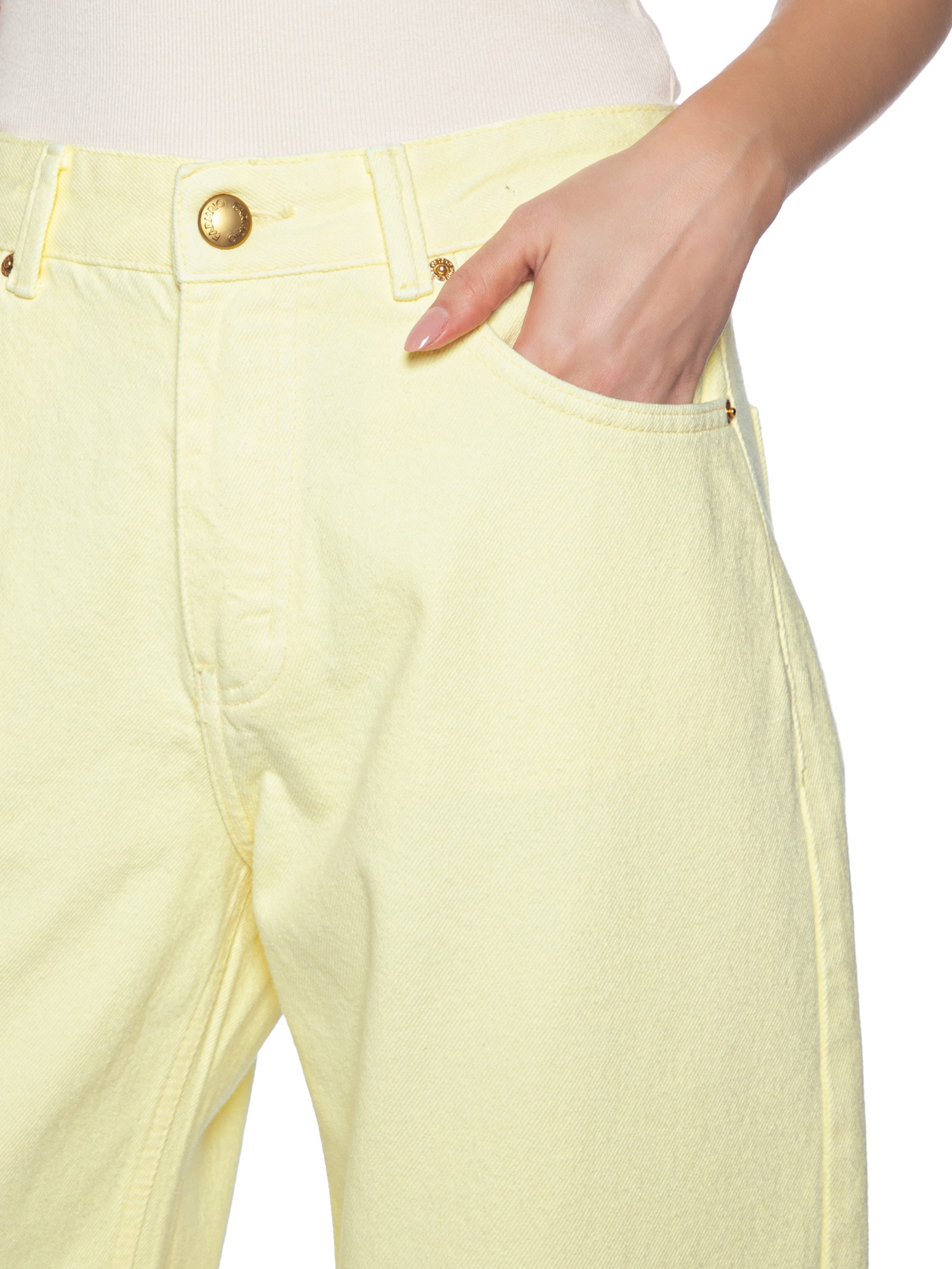 Calça Feminina Sarja Cintura Baixa Leni Bege Farm