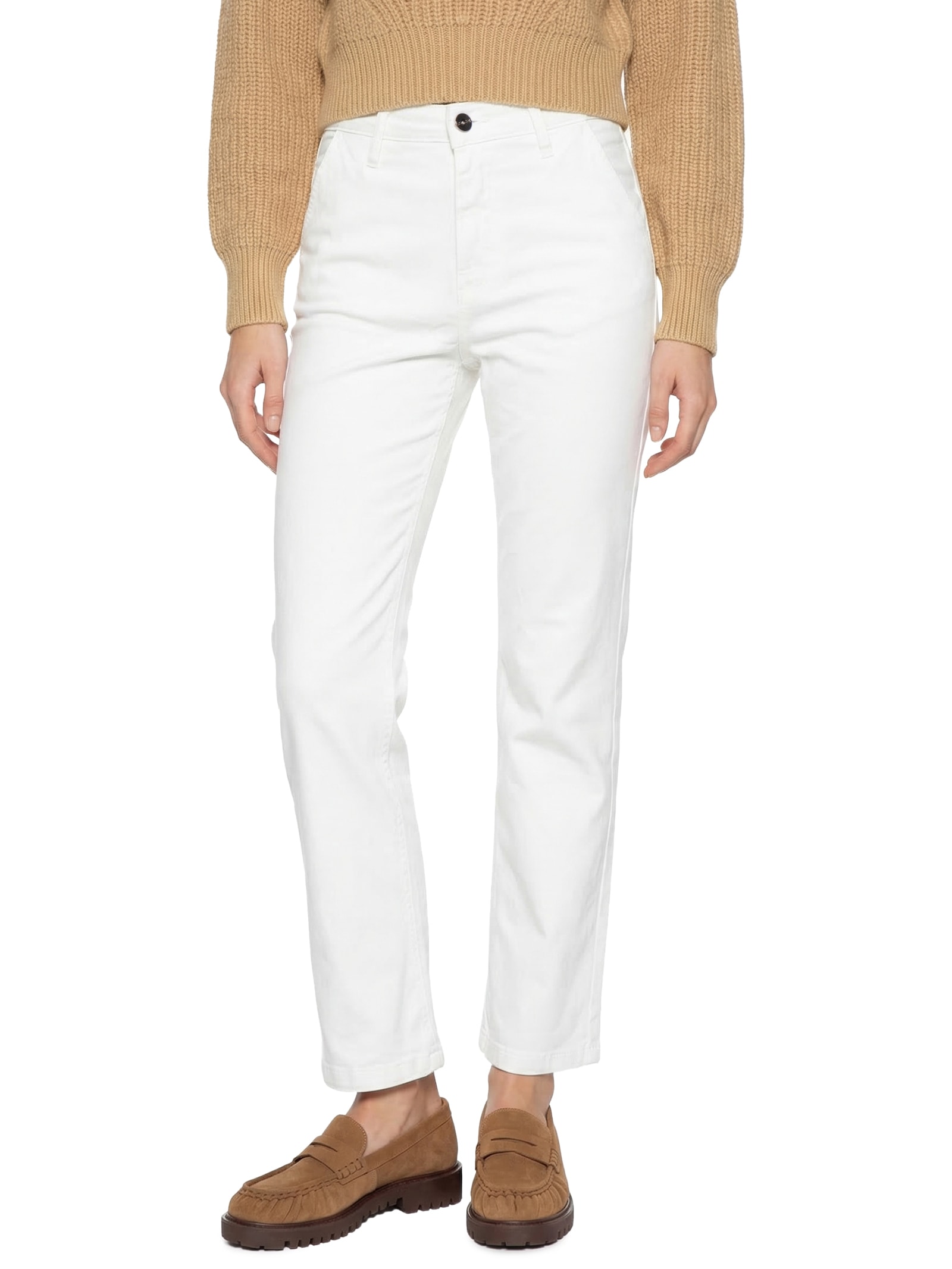 Calça Feminina Sarja Com Elastano Branco Lez A Lez