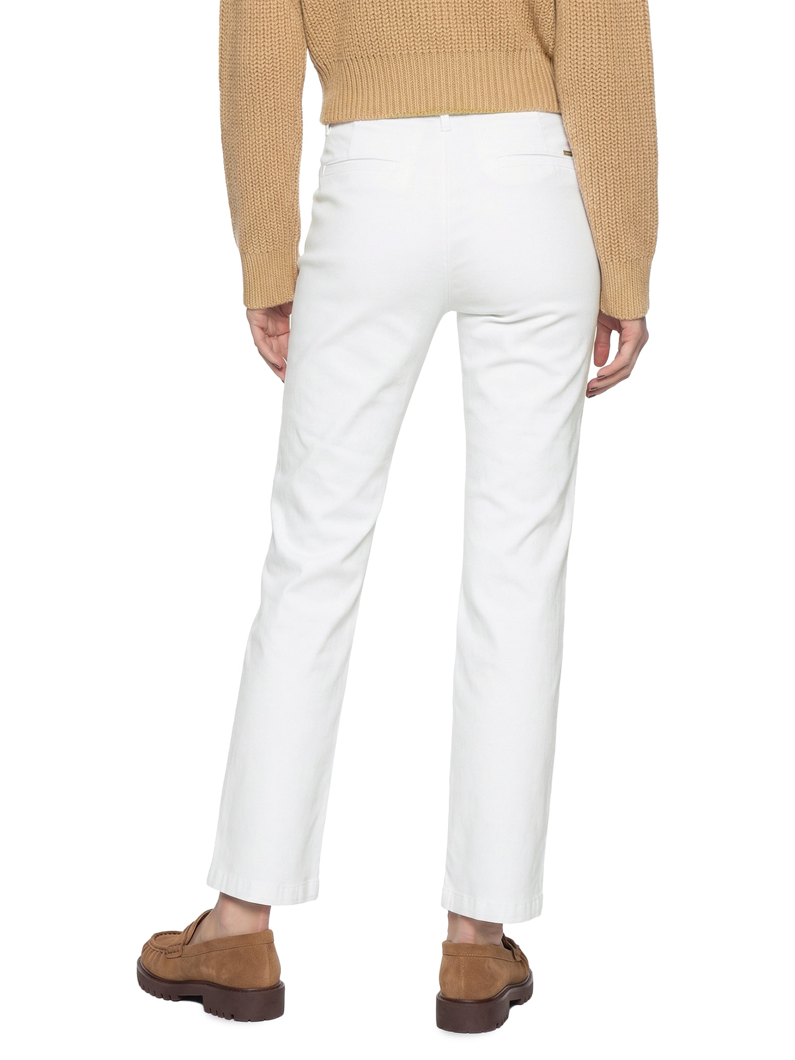 Calça Feminina Sarja Com Elastano Branco Lez A Lez