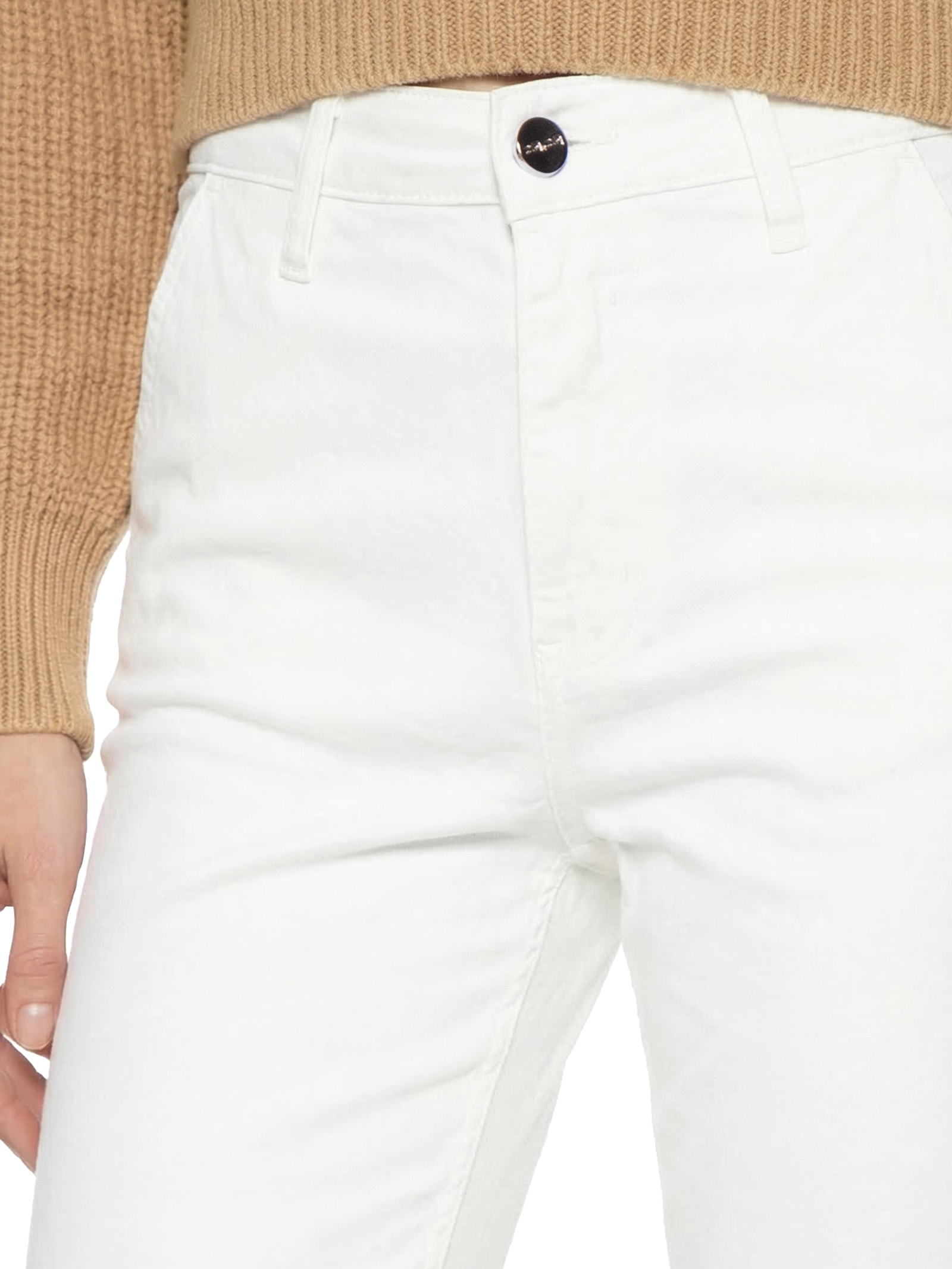 Calça Feminina Sarja Com Elastano Branco Lez A Lez