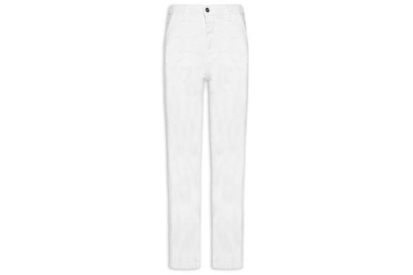 Calça Feminina Sarja Com Elastano - Branco