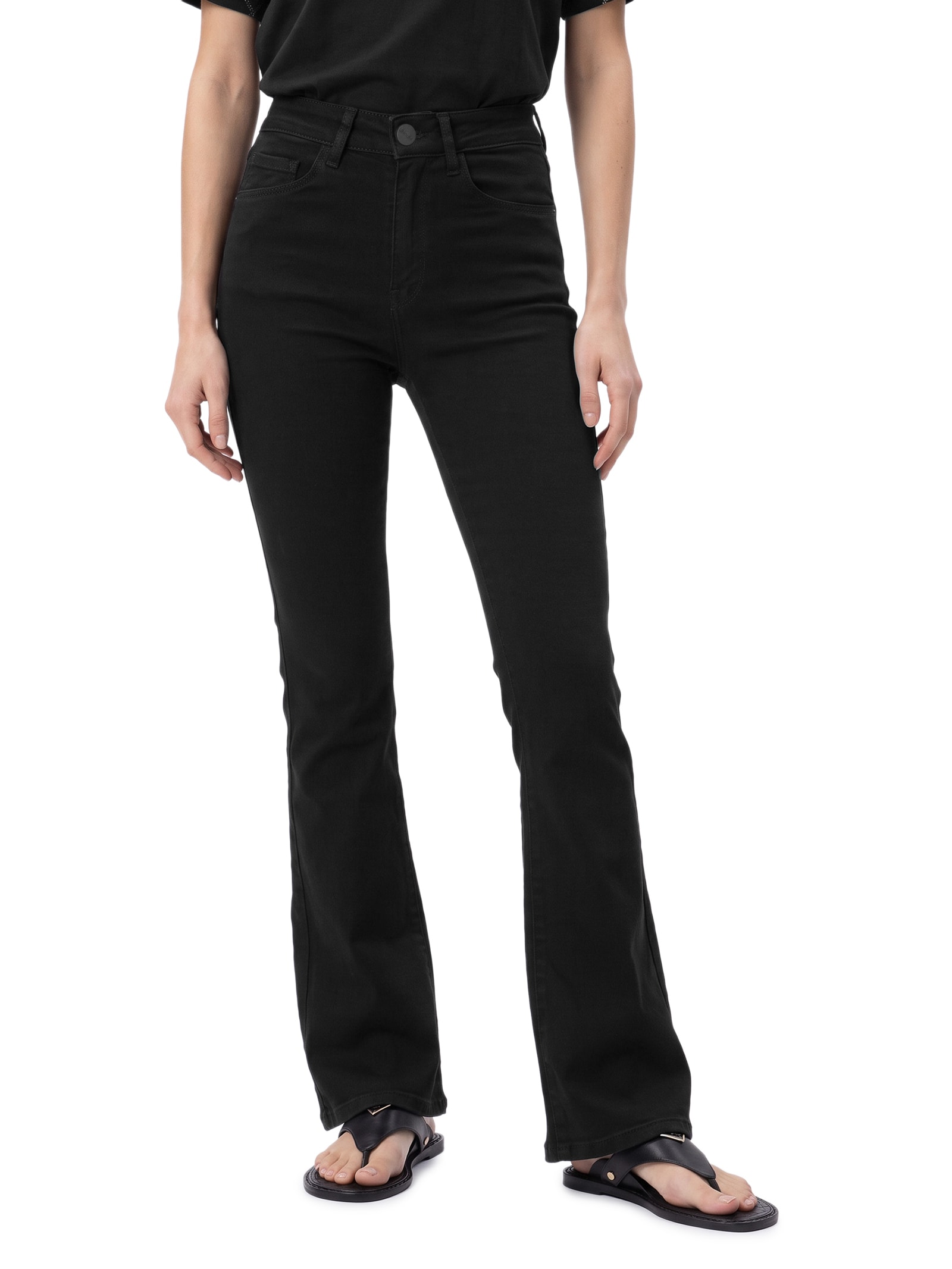 Calça Feminina Sarja Com Elastano Preto Lez A Lez